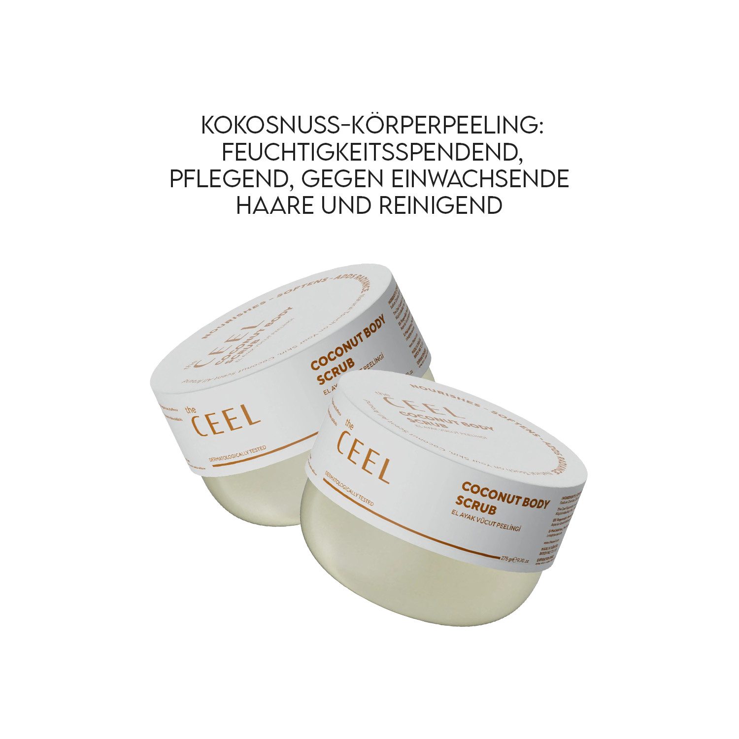 THE CEEL Körperpeeling Körperpeeling Coconut Body Scrub 250 ml Glatte Haut Pflege, Peeling für Hände, Füße und Körper