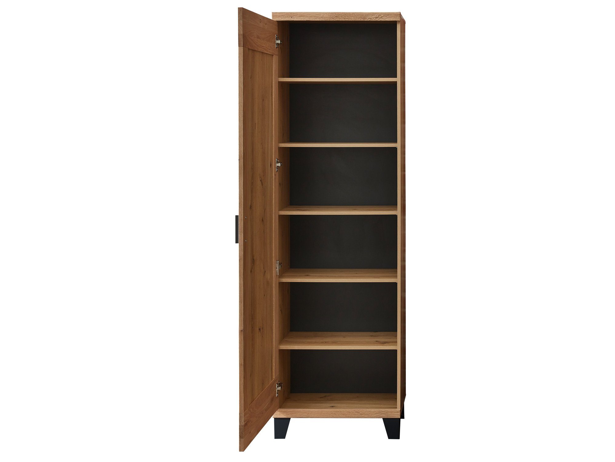 Moebel-Eins Garderobenschrank PERLINO Wildeiche Front Massiv, Garderobenschrank, geschroppt