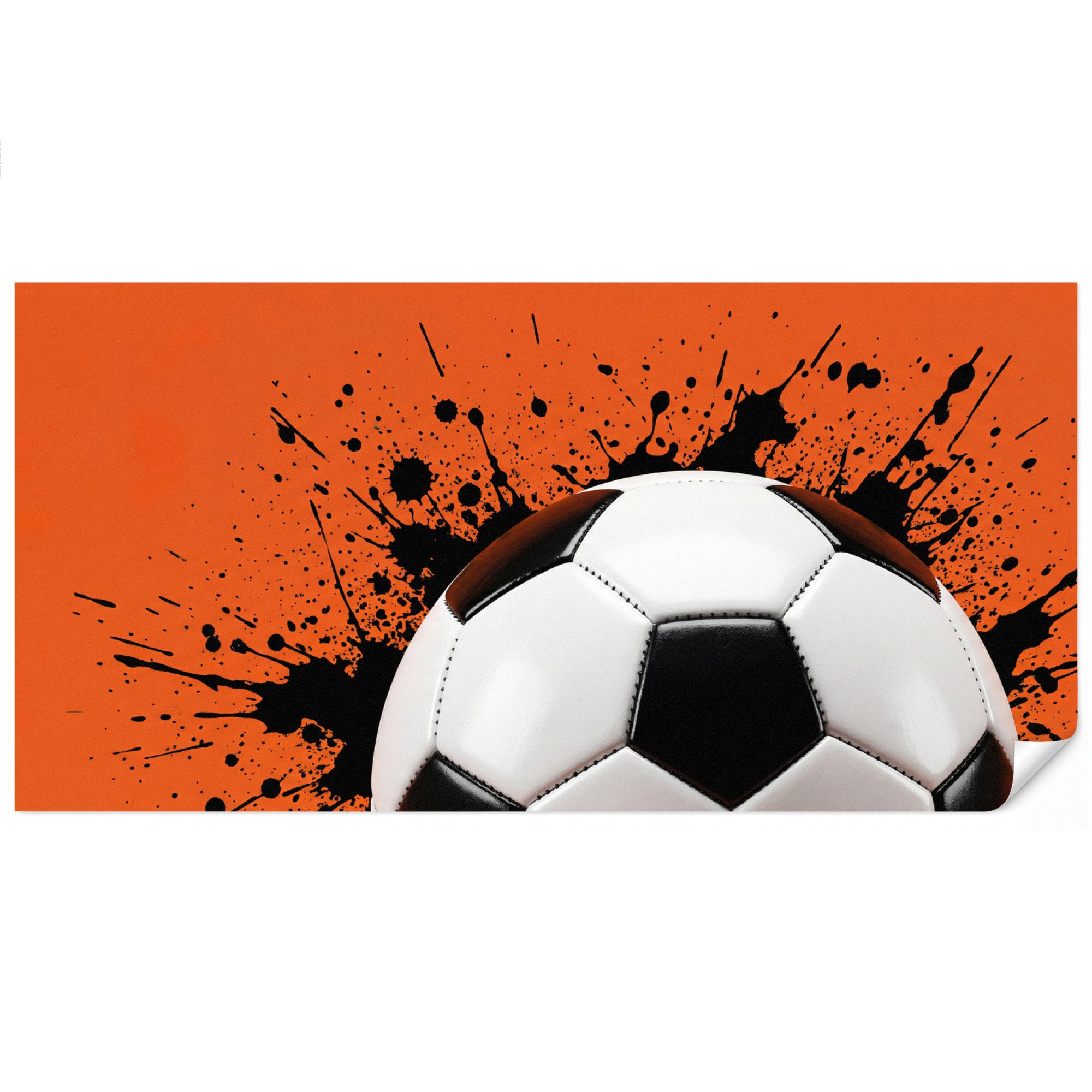 OnlyWow Fototapete Kinderzimmer - Fußball - Farbe - Sport - Orange, Matt, bedruckt, Wohnzimmer, Vinyl Tapete, Modern, Wanddekoration 500x260cm