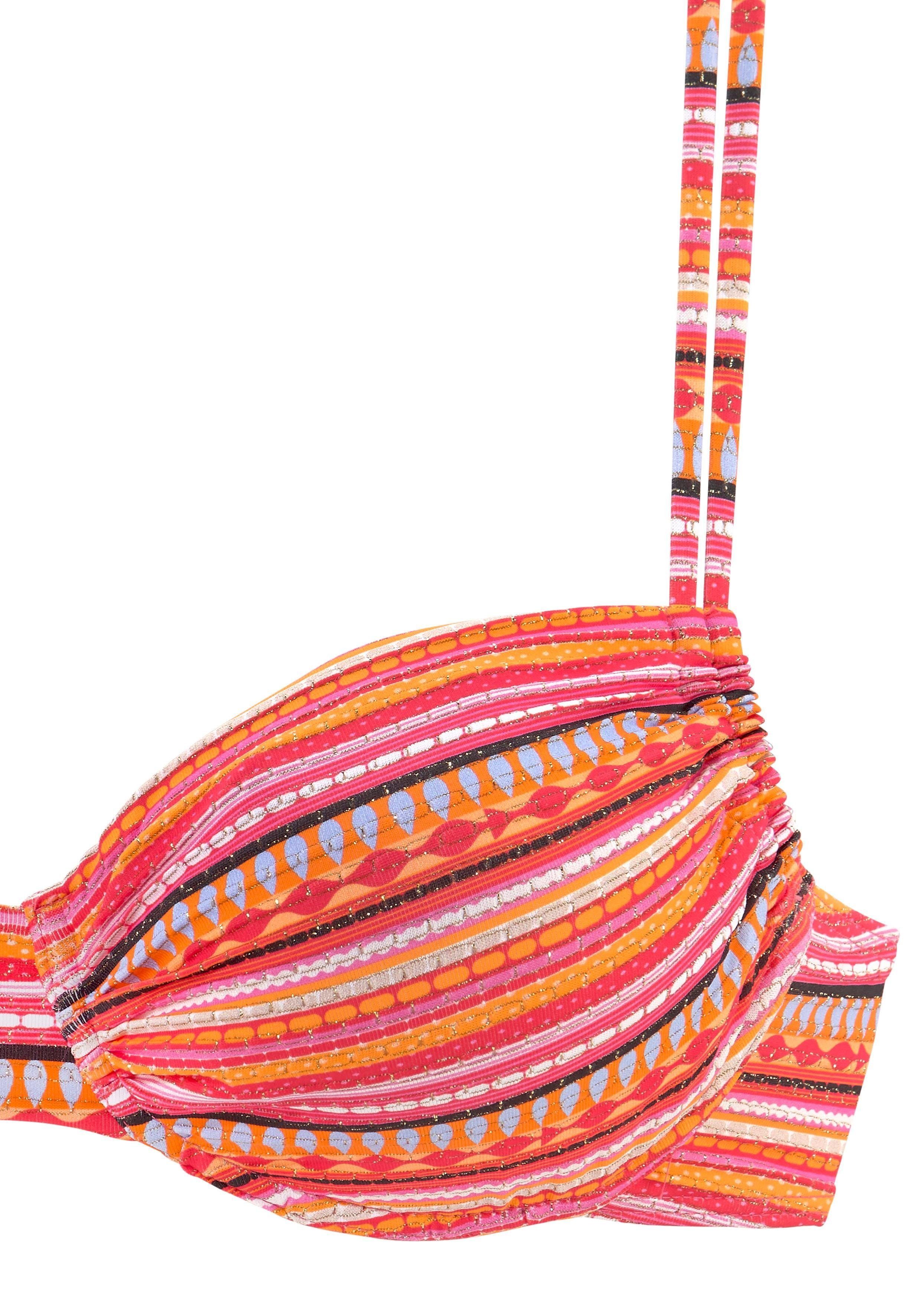 LASCANA Bügel-Bikini mit glitzernden Streifen orange-gestreift