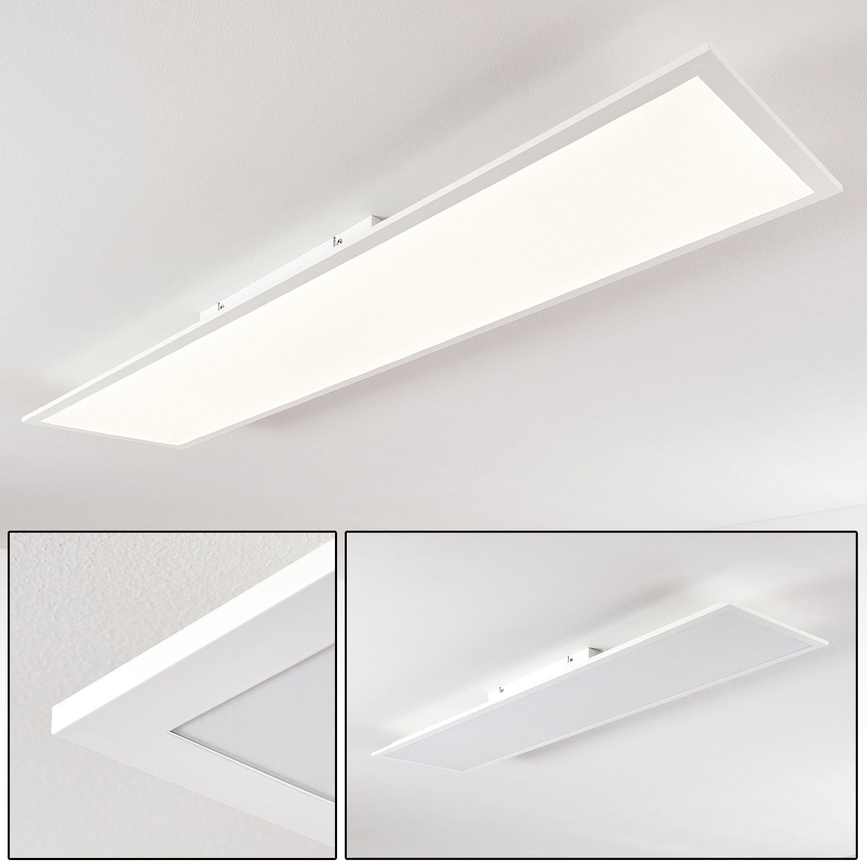 aus Panel, 3000 rechteckiges moderne 4000 LED hofstein in Kelvin, Weiß, Panel Deckenpanel Kunststoff »Posmon« Lumen, Deckenpanel