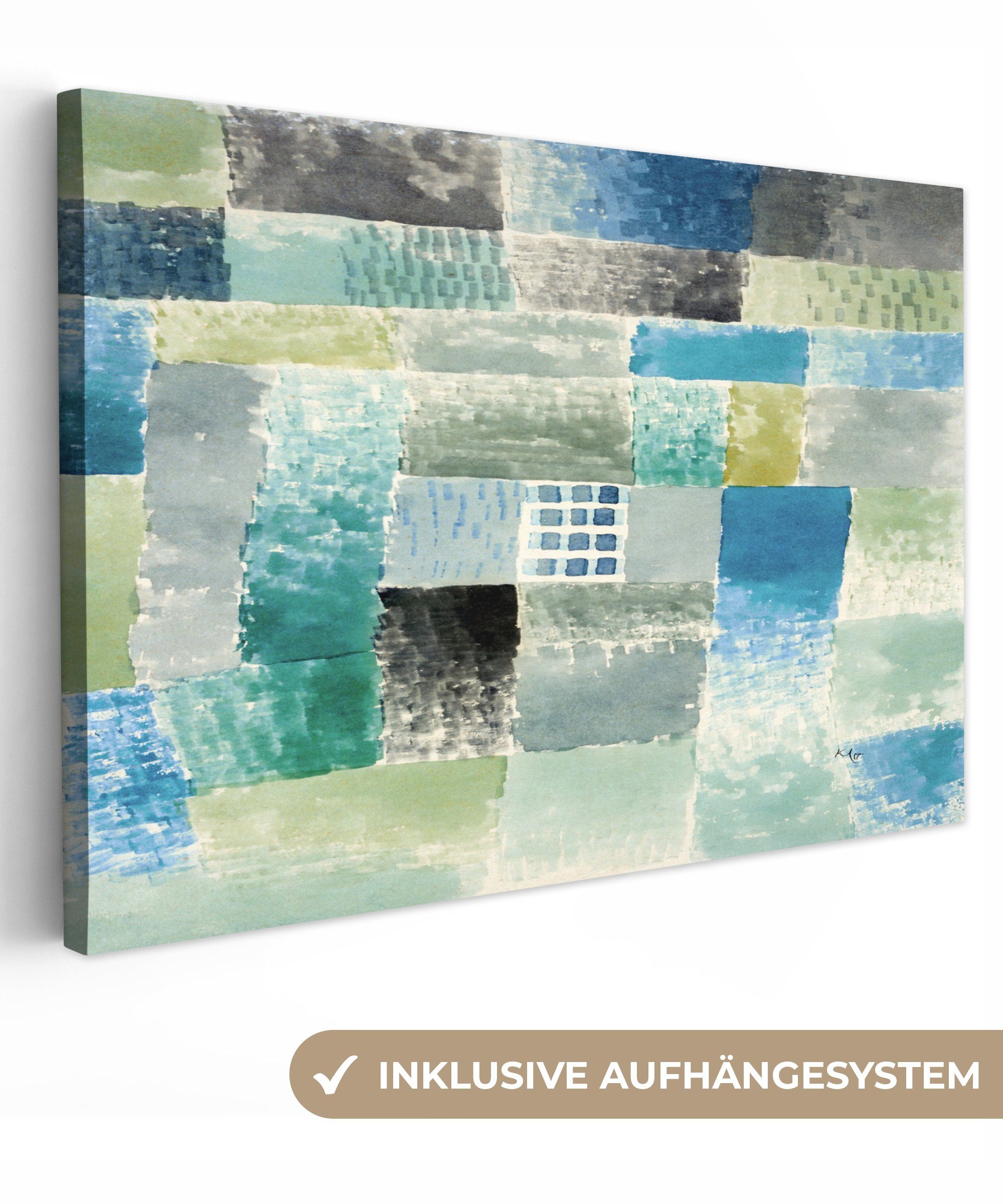 OneMillionCanvasses® Gemälde Paul Klee - Kunst - Alte Meister - Blau, (1 St), Wandbild für alle Wohnbereiche, Gemälde, XXL, großes, 120x80 cm