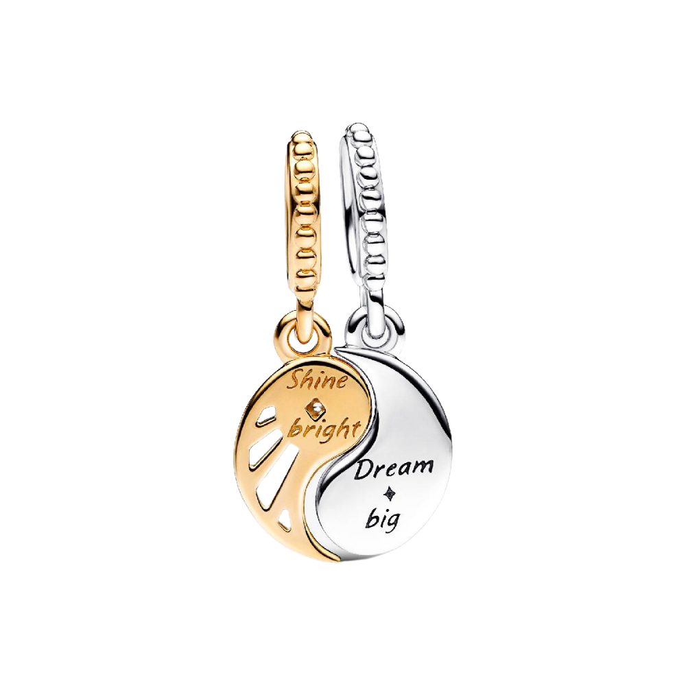 Pandora Charm-Einhänger SHINE-762678C01, Vergoldet, Sonne, Mond, Zirkonia, Teilbar