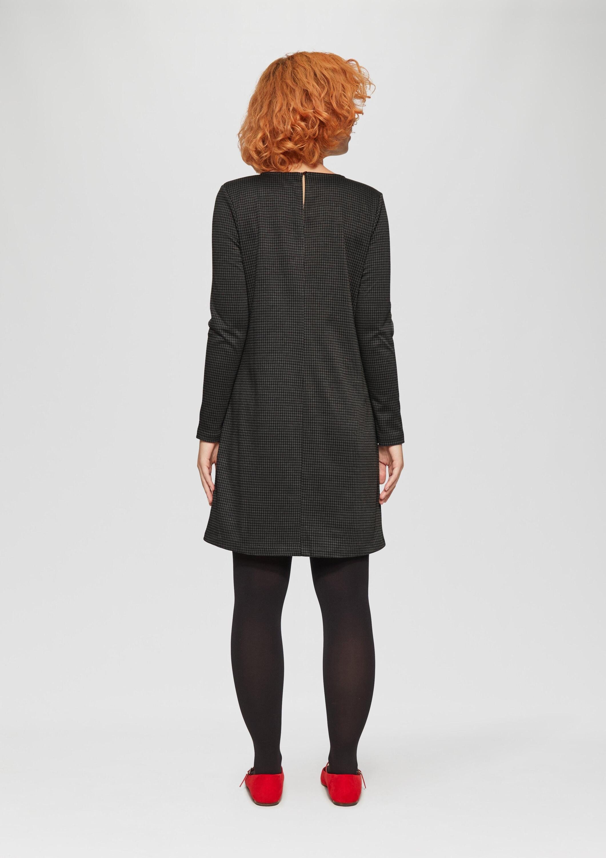 QS Minikleid Kleid Kurzes gemustertes Kleid aus Interlockjersey