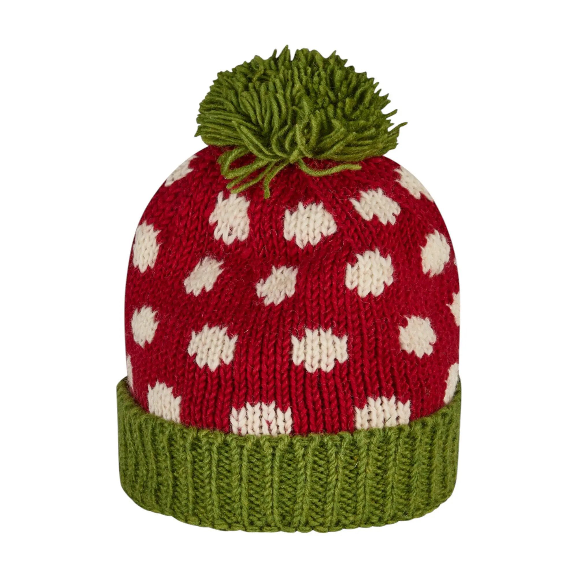 THC Natural Line Bommelmütze THC Schafwoll Pudelmütze 841 gepunktet (1 Stück, 1-St., 1 Stück) Innenfutter: Fleece