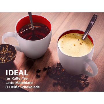 MiaMio Tasse Kaffeetassen Set Le Papillon Kollektion (Außen Weiß)