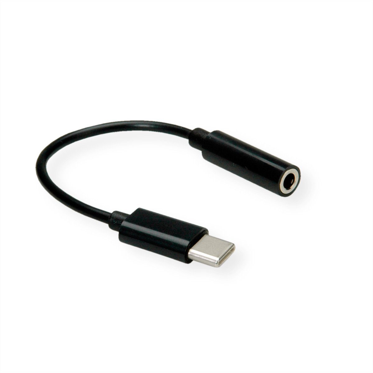 VALUE Adapter USB Typ C - 3,5mm Audio, ST/BU Computer-Adapter USB Typ C (USB -C) Männlich (Stecker) zu Klinke 3,5 mm, 3-polig Stereo (Mini-Klinke)  Weiblich (Buchse), 13.0 cm