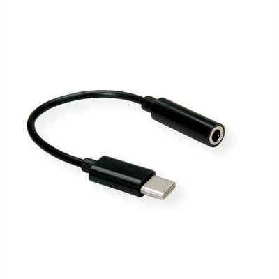 VALUE »Adapter USB Typ C - 3,5mm Audio, ST/BU« Computer-Adapter USB Typ C (USB-C) Männlich (Stecker) zu Klinke 3,5 mm, 3-polig Stereo (Mini-Klinke) Weiblich (Buchse), 13.0 cm