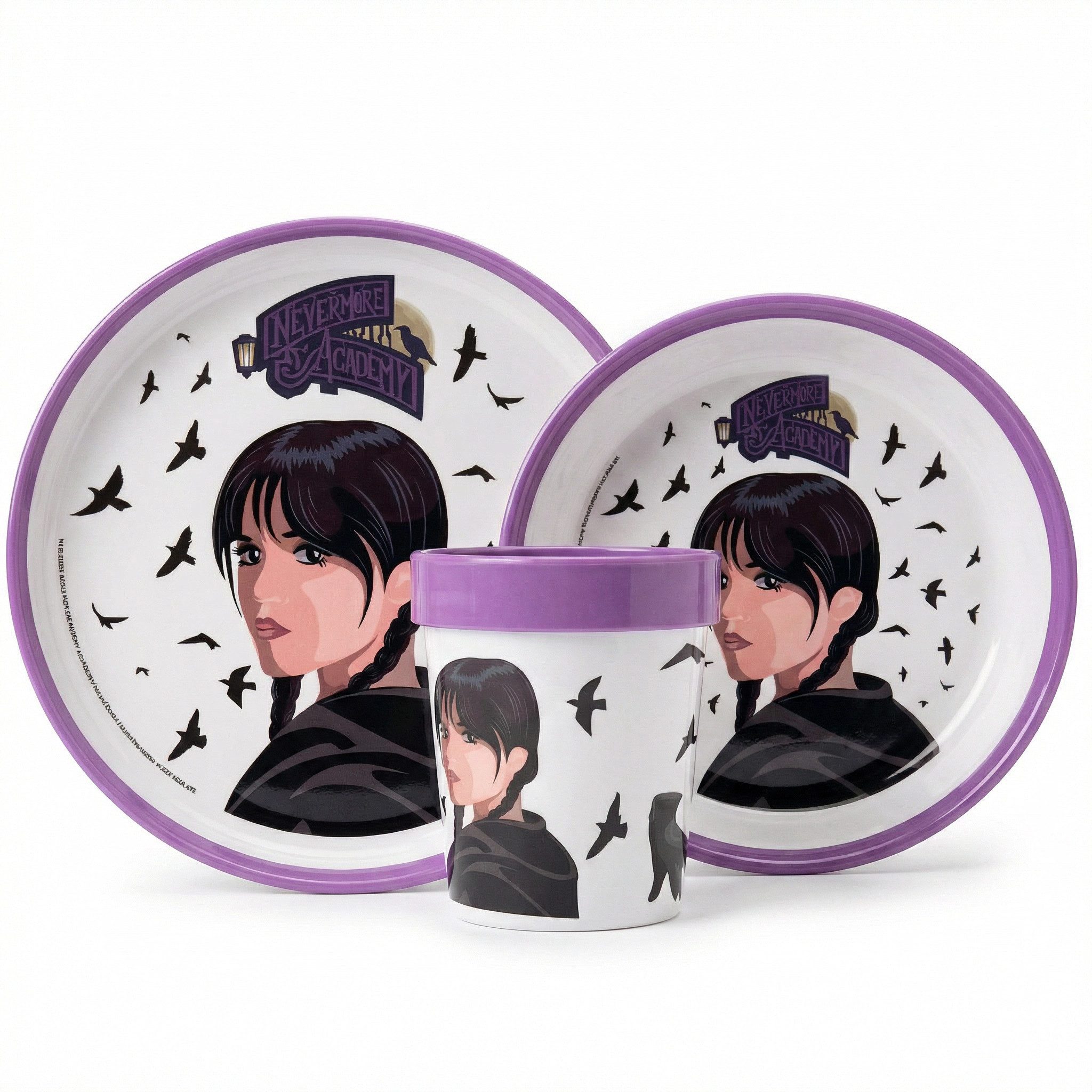 Wednesday Kindergeschirr-Set Wednesday Kinder Geschirr-Set 3 tlg antirutsch Becher Teller Schüssel (3-tlg), 1 Personen