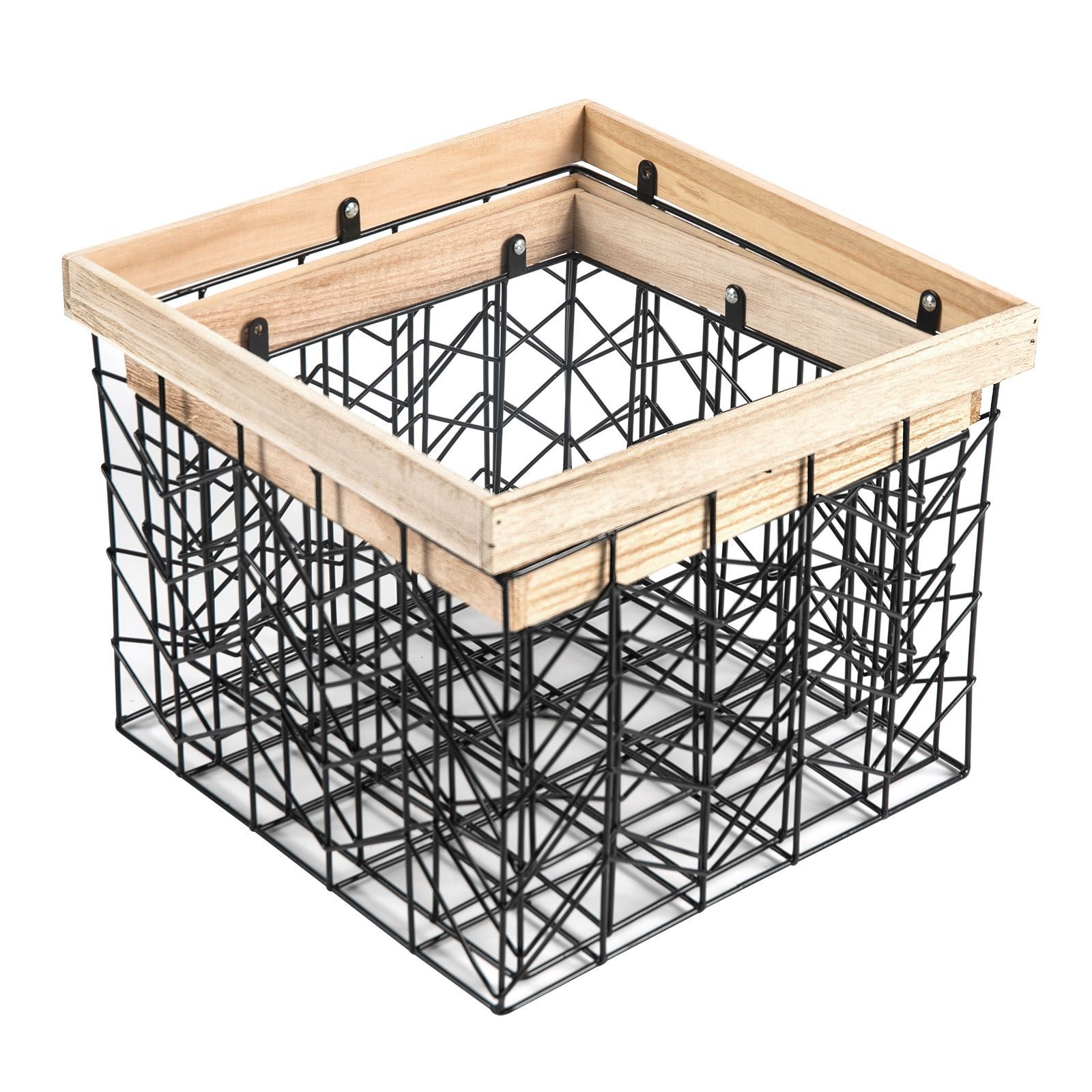 IDIMEX Aufbewahrungskorb BOHAI (Set), Metallkorb BOHAI 3er Set Drahtkorb Organizer schwarz/natur