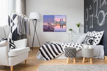 Sinus Art Leinwandbild 2 Bilder je 60x90cm Barcelona Katalonien Kathedrale Hamburg Altstadtromantik Reisen Historisch