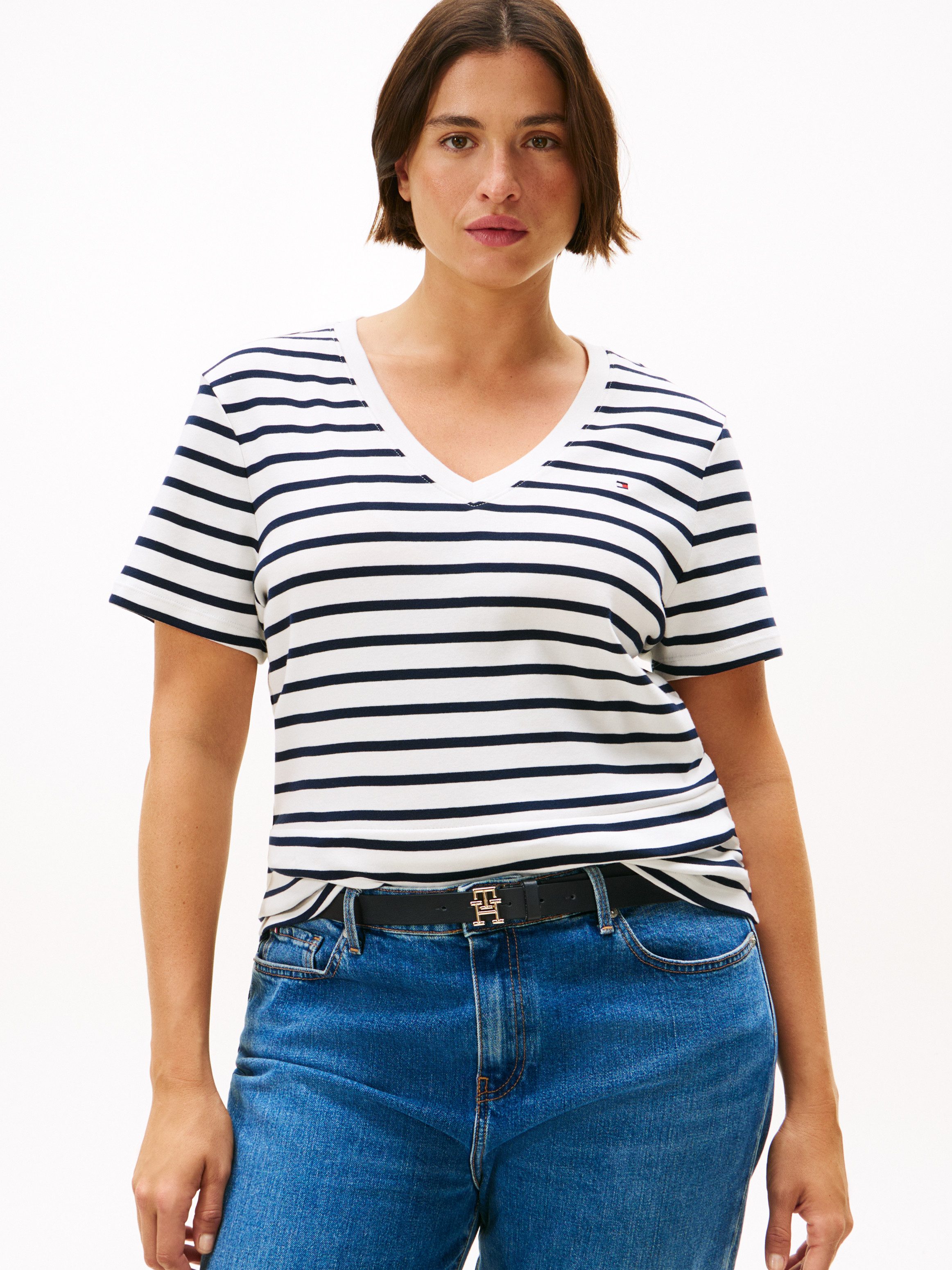 Tommy Hilfiger Curve V-Shirt CRV SLIM CODY V-NK SS in großen Größen günstig online kaufen