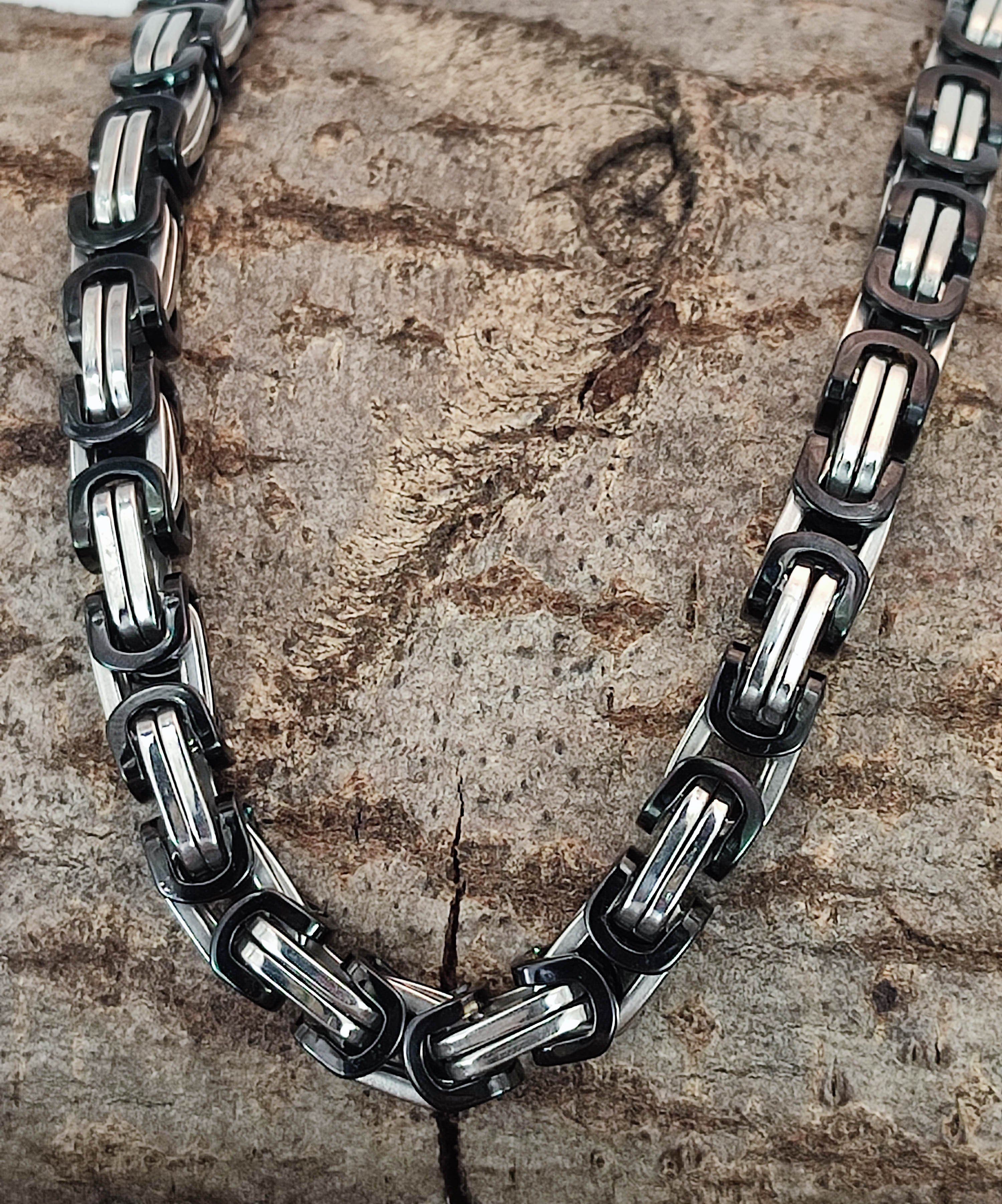 Kiss of Leather Königskette 8,4mm eckige Edelstahl Königskette, 8,4 mm dick günstig online kaufen