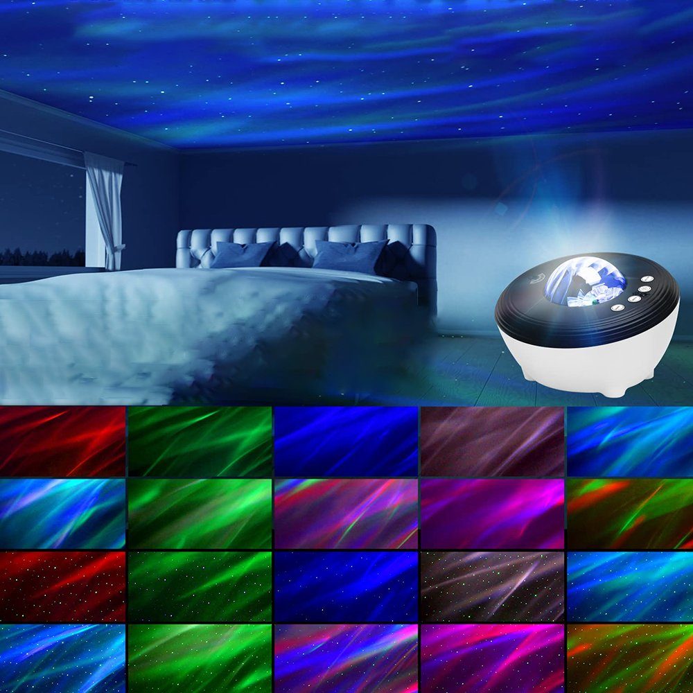 Funkprofi led projektor sternenhimmel lampe mit fernbedienung, kinder  nachtchlichtprojektor mit Bluetooth musik, Starry Stern mond  Wasserwellen-wellenef