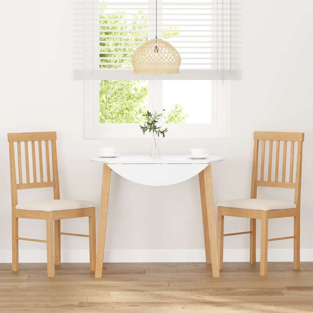 vidaXL Esszimmerstuhl Esszimmerstühle mit Kissen 2 Stk. Massivholz Gummibau günstig online kaufen