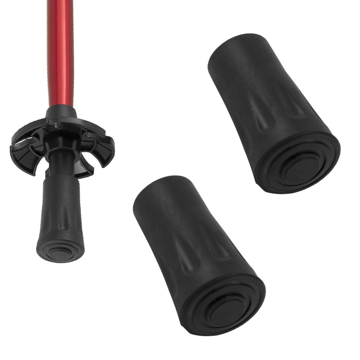 MidGard Nordic-Walking-Stöcke Ersatzpads-Gummipuffer Gummifüße für Wander- und Trekkingtouren (2 St)