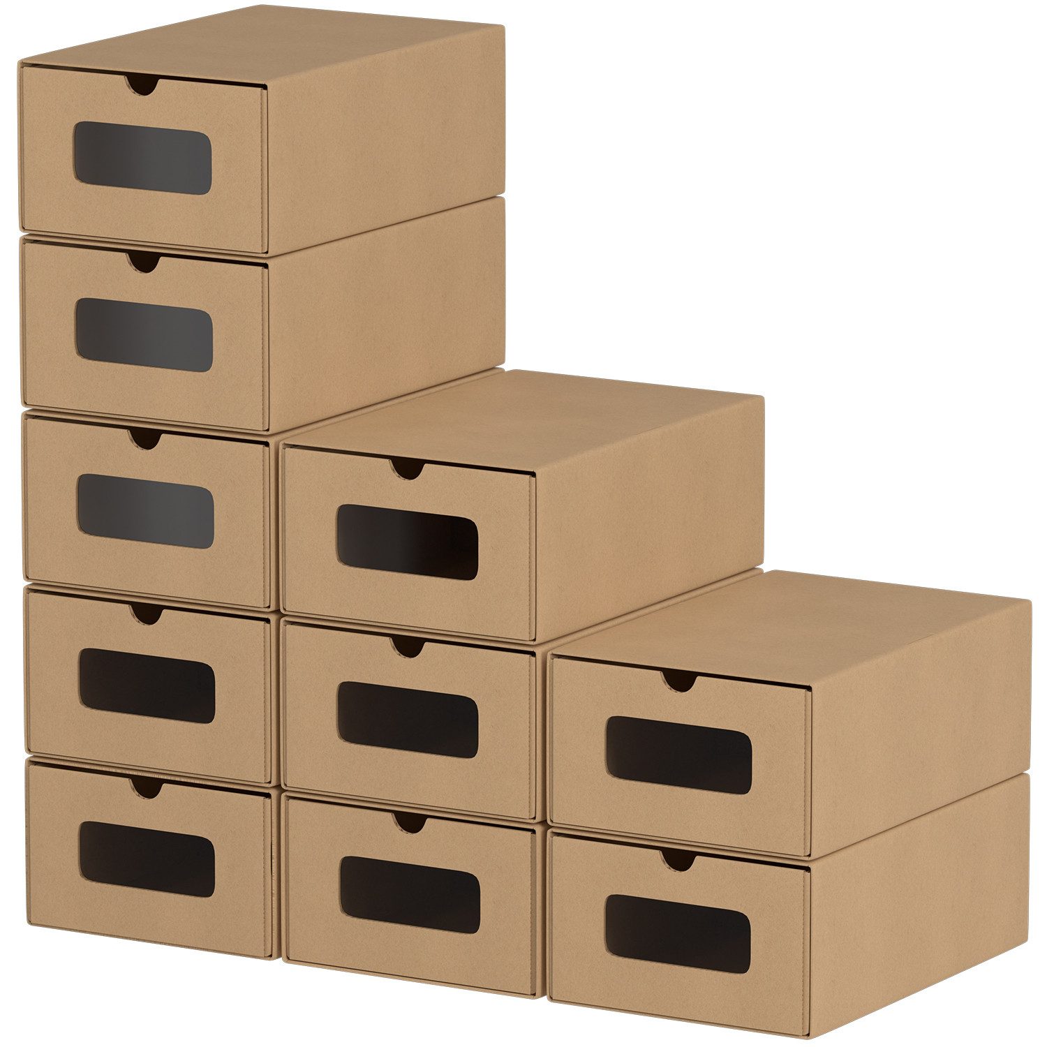 Clanmacy Schuhbox 10/20X Schuhboxen Boxen stapelbar mit Sichtfenster Schuhe Spielzeug (10 St)