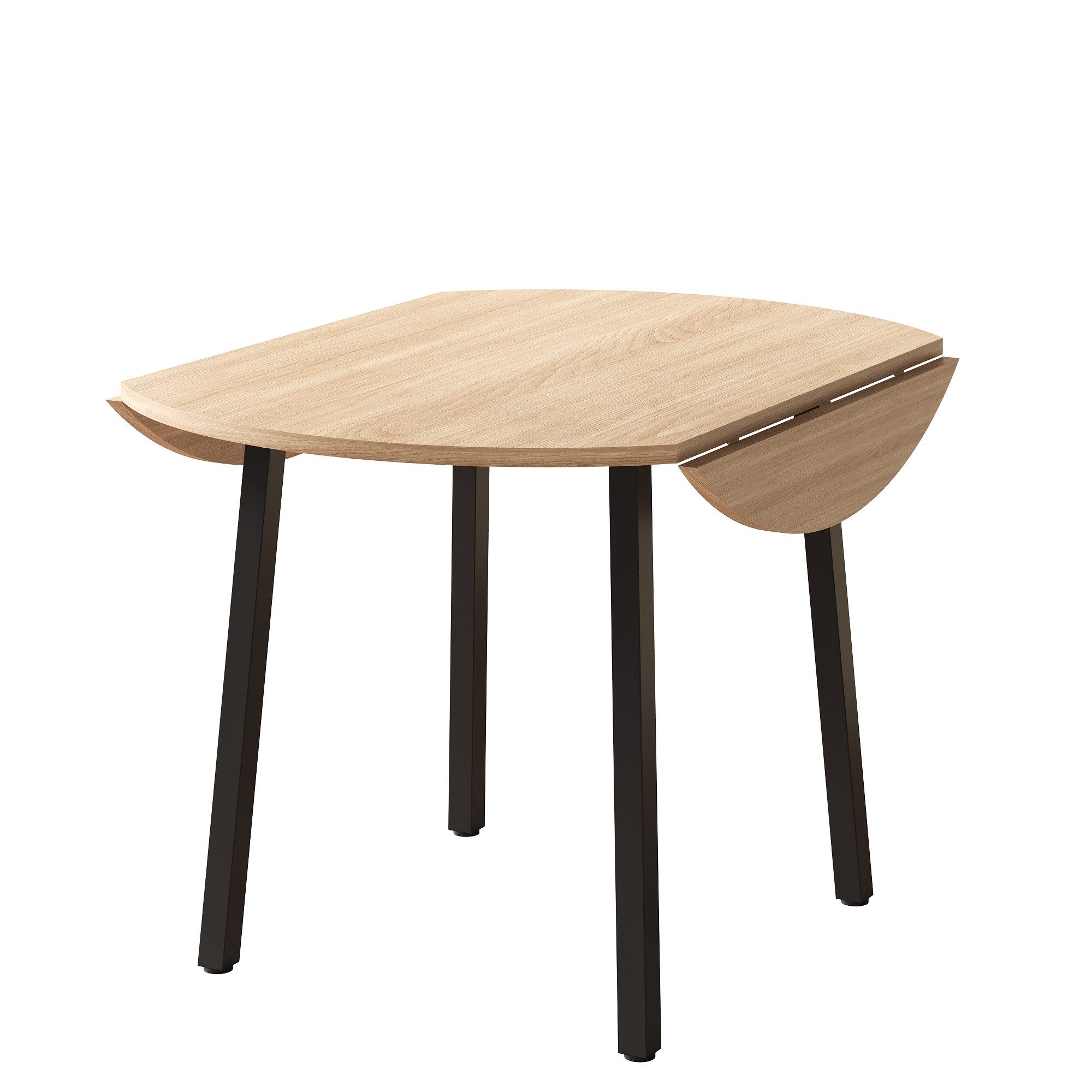 Flieks Esstisch (Länge 70-100xT100xH75 cm, 1-St., 1 Tisch), runder Küchentisch mit klappbarer Tischplatte in Holzoptik Eichenfarbe