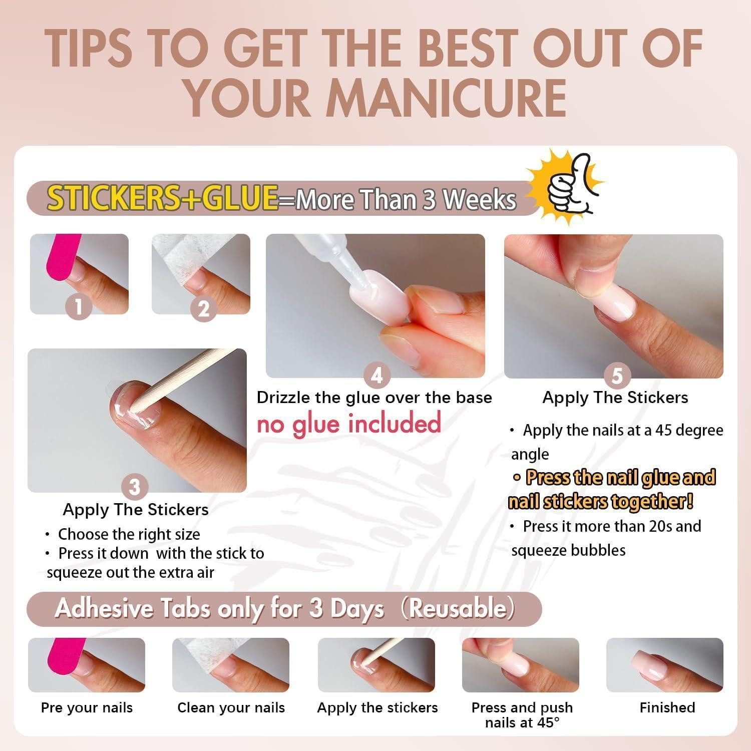 LuxusKollektion Kunstfingernägel Acrylnägel PressOn FullCover Glänzend Mandel Mittel Dunkel Braun