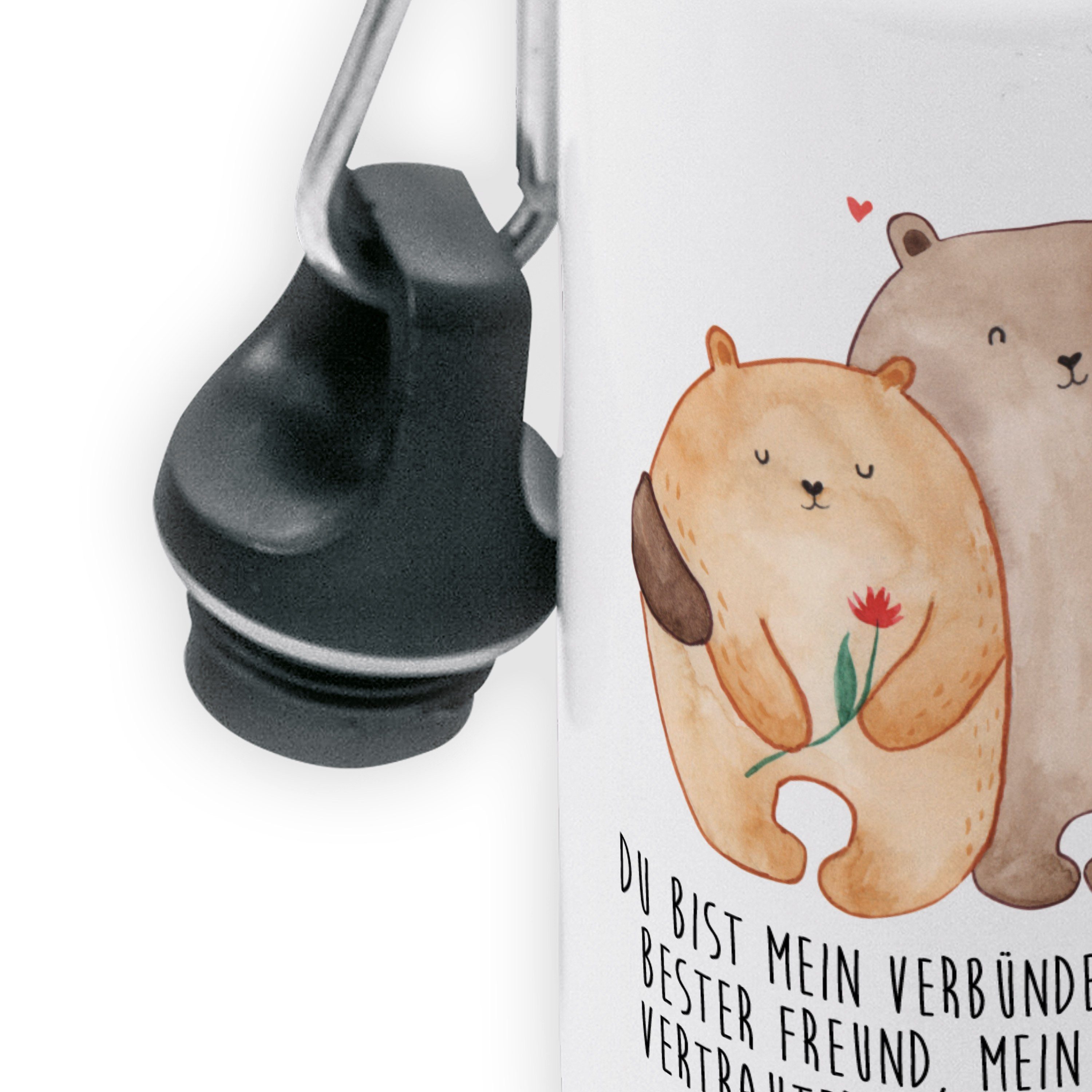 Mr. & Mrs. Trinkflasche Liebe Panda Bären Bärc - Umarmung, verknallt, Geschenk, Grundschule, - Weiß