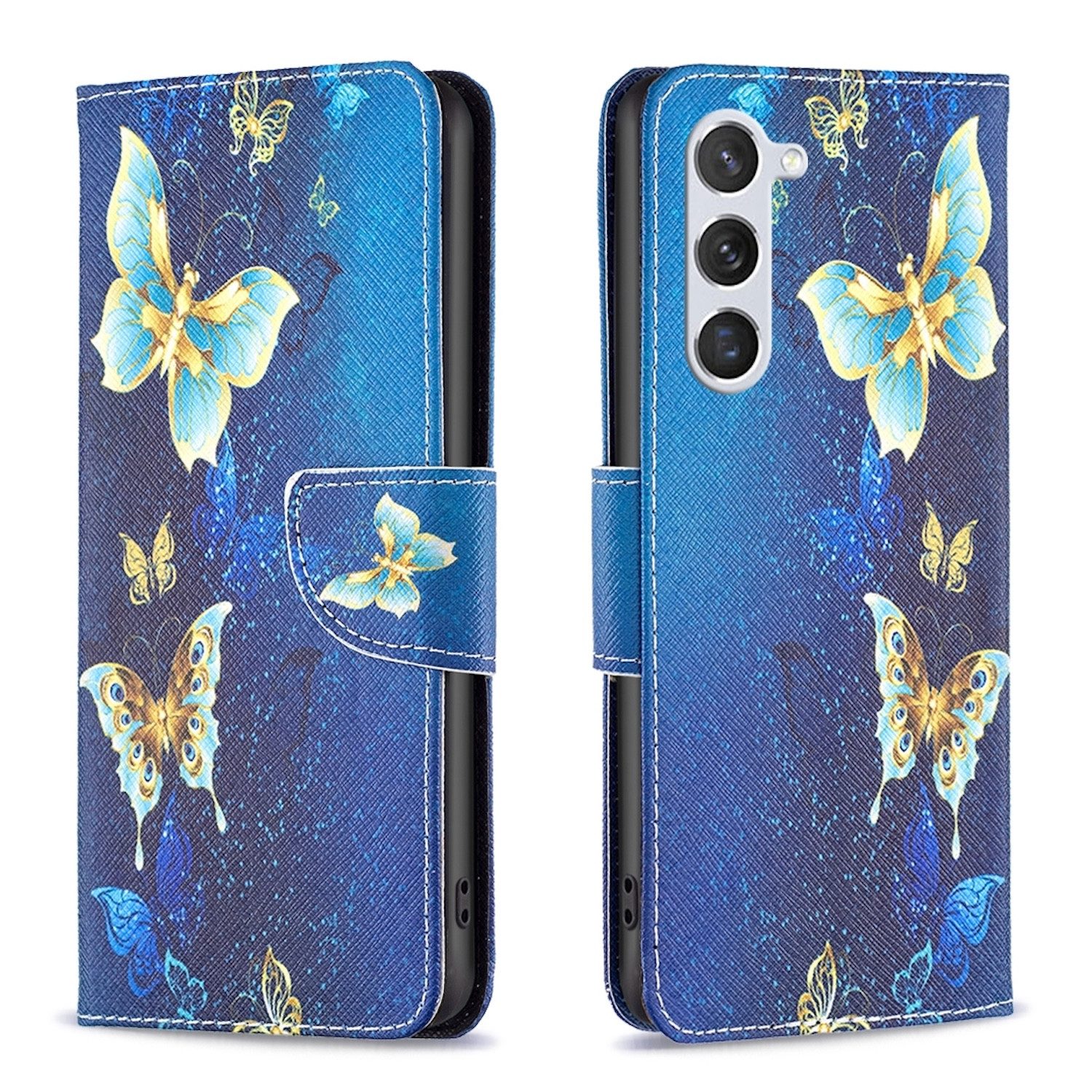 Wigento Handyhülle Für Samsung Galaxy S24 Kunstleder Wallet Tasche Hülle Book Motiv 3