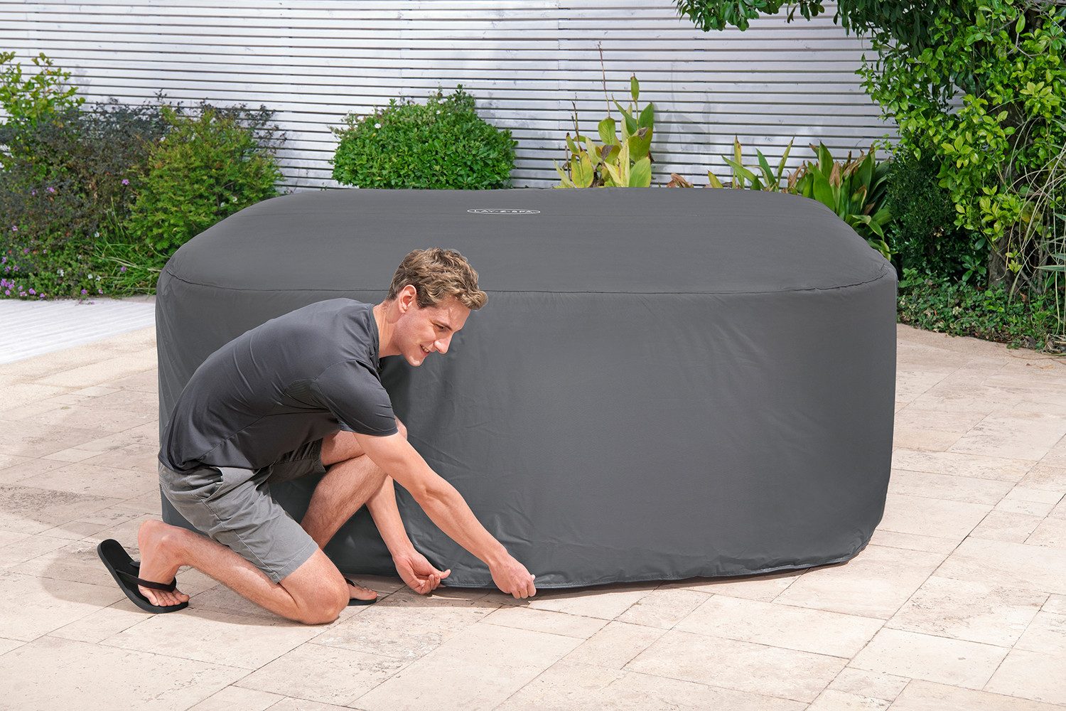 Bestway Pool-Abdeckplane LAY-Z-SPA® Xtras EnergySense® Plus (Packung, 1-St., Für eckige Whirlpools bis 201 x 201 x 80 cm), Erhöht die Energieeffizienz um bis zu 40 %