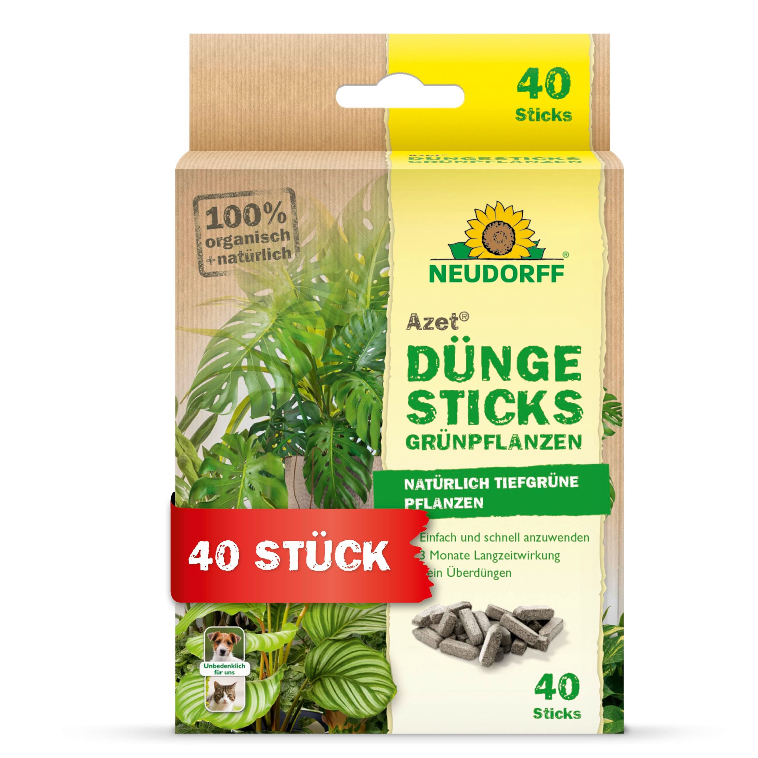 Gartendünger Bio - Azet DüngeSticks für Grünpflanzen 40 Sticks