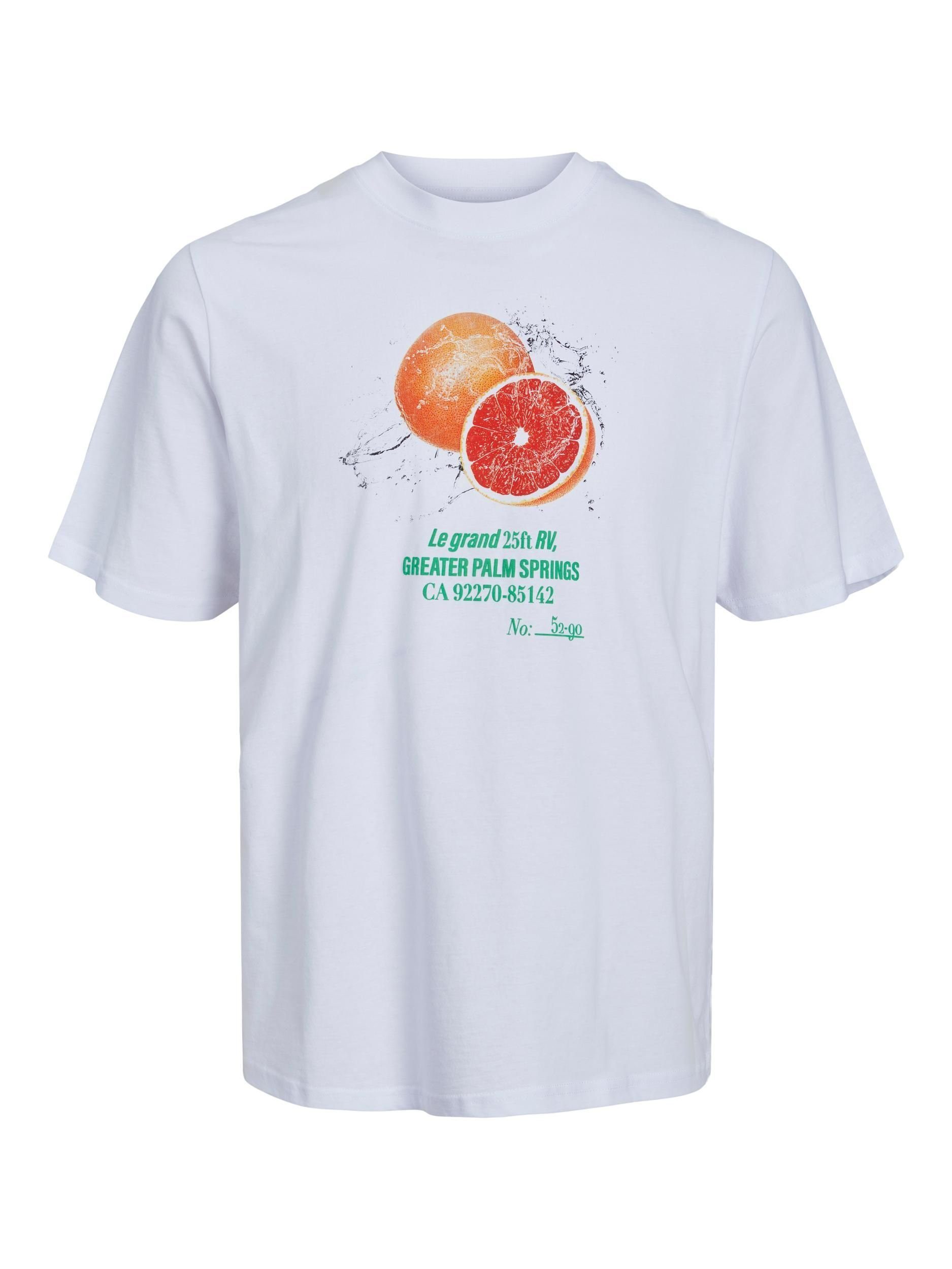 T-Shirt & Jack Jones White/FRUIT FRONTPRINT