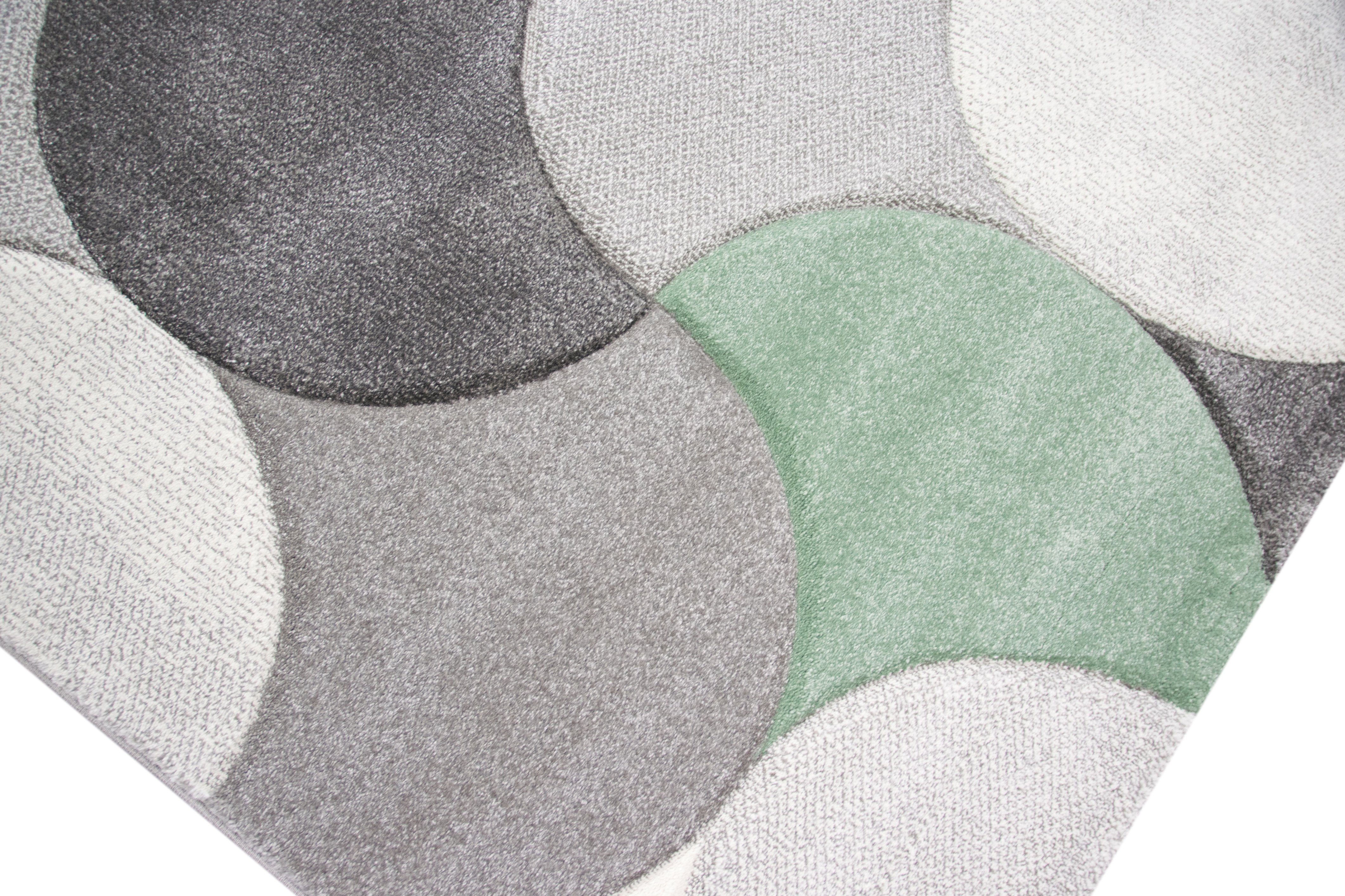 TeppichHome24 Teppich Designer Teppich mit Tropfen Muster in Grün Grau Beige, rechteckig