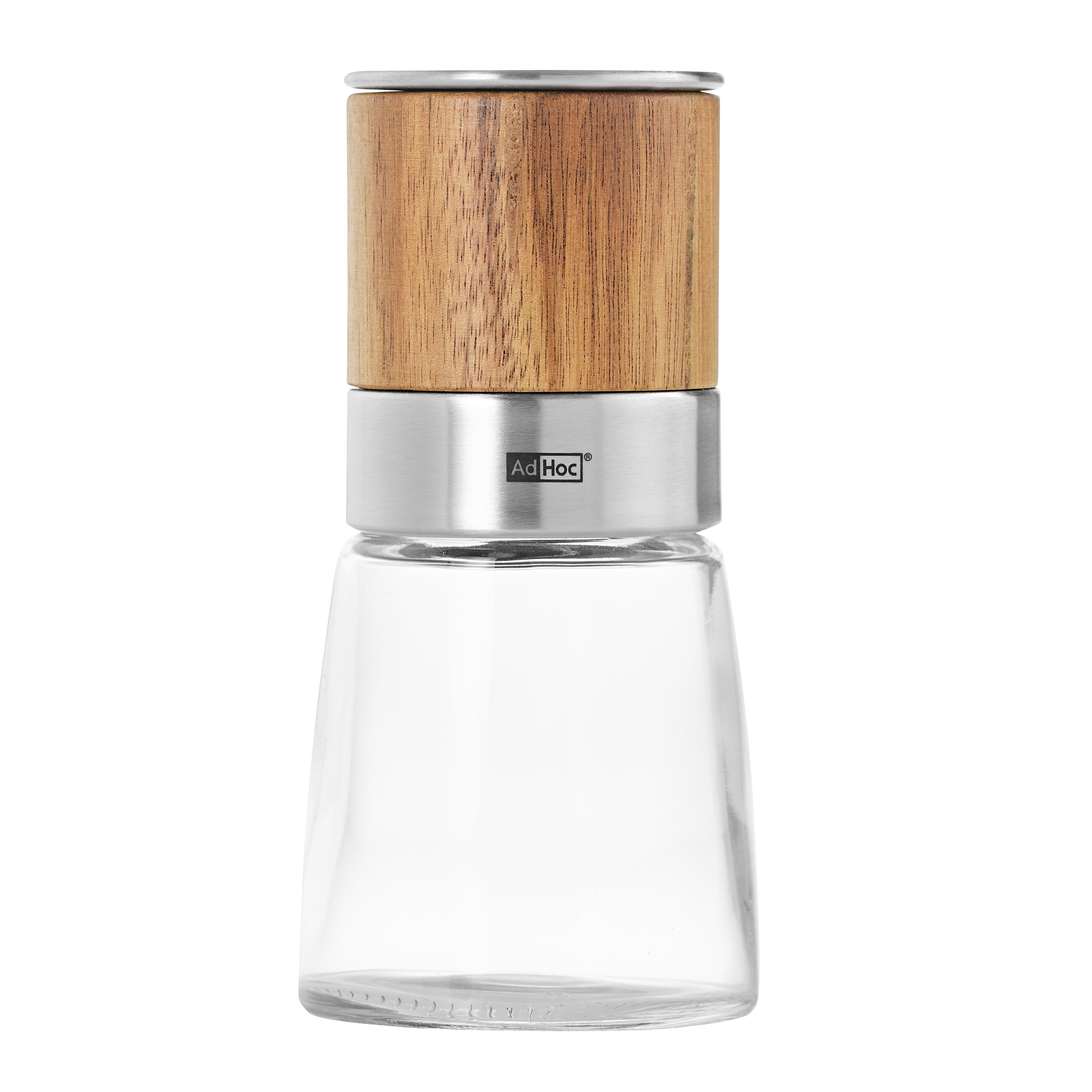AdHoc Gewürzmühle AKASIA manuell, (1 Stück), Kräuter- und Gewürzschneider mit edlem Glascontainer – Bild 5 von 5