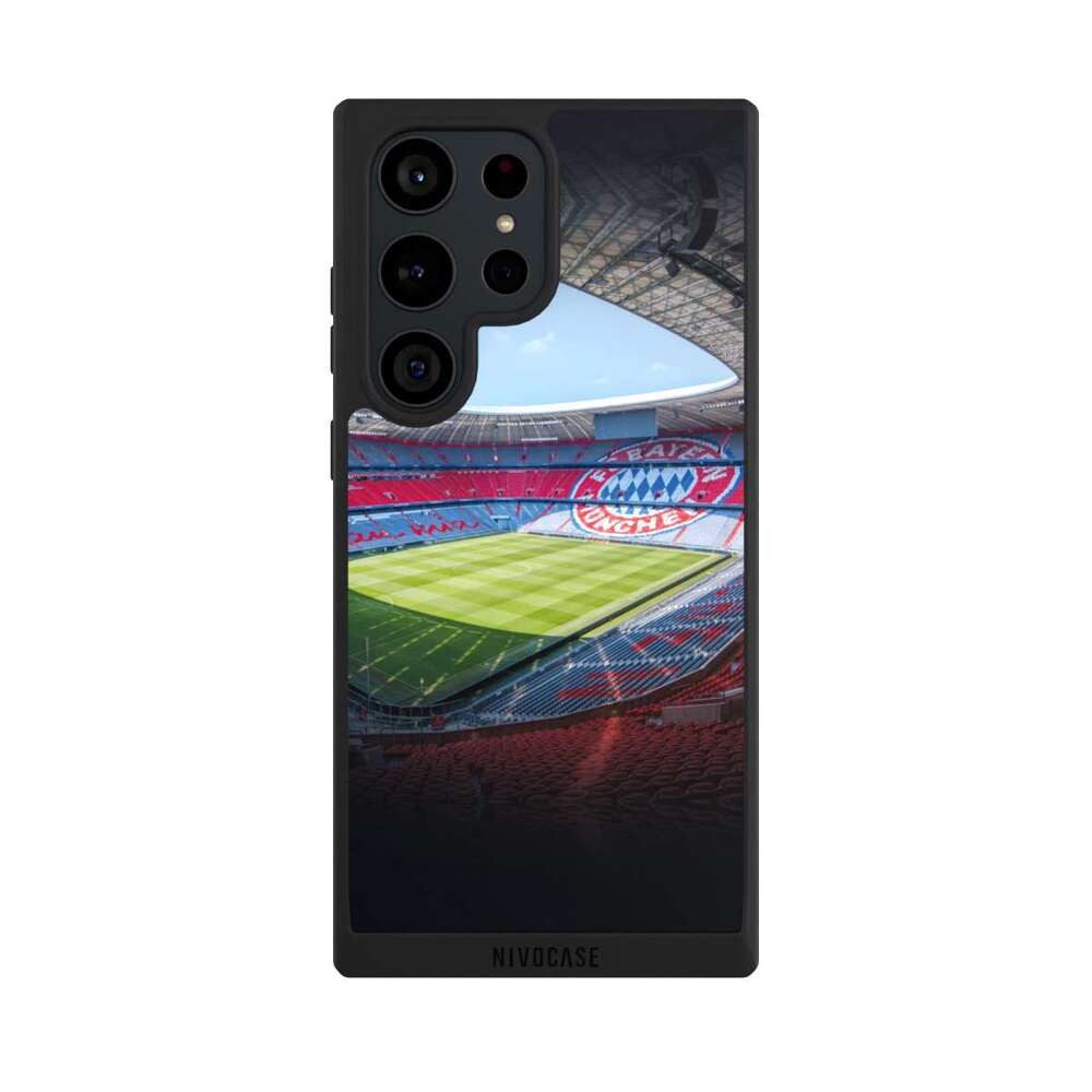 NIVOCASE Handyhülle FC Bayern München FCB Stadion Stadion FC Bayern - Color, Samsung Galaxy S23 Ultra Handyhülle Hülle NIVOpure Case Schwarz
