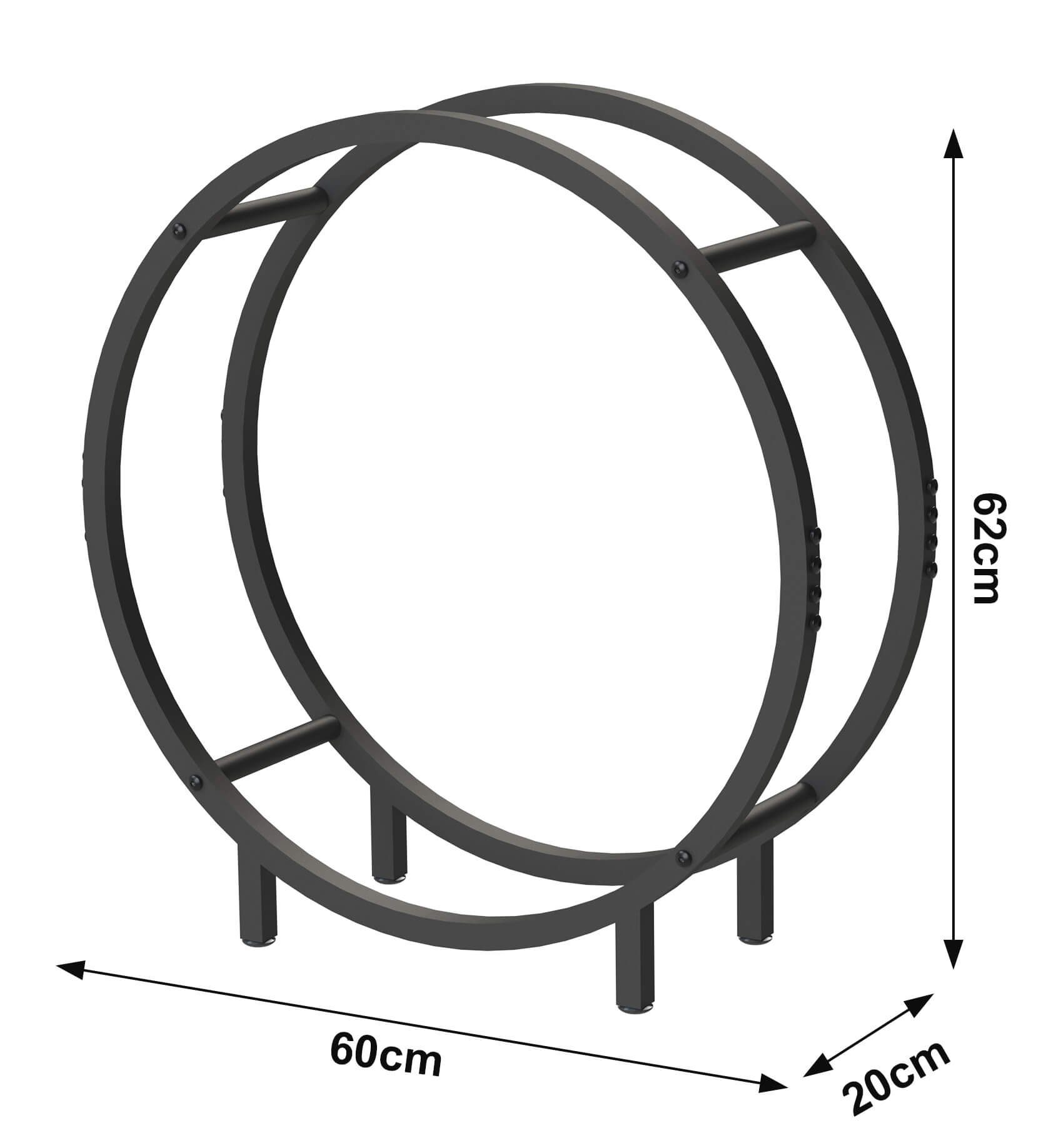 DanDiBo Kaminholzregal Metall Schwarz Rund 60 günstig online kaufen