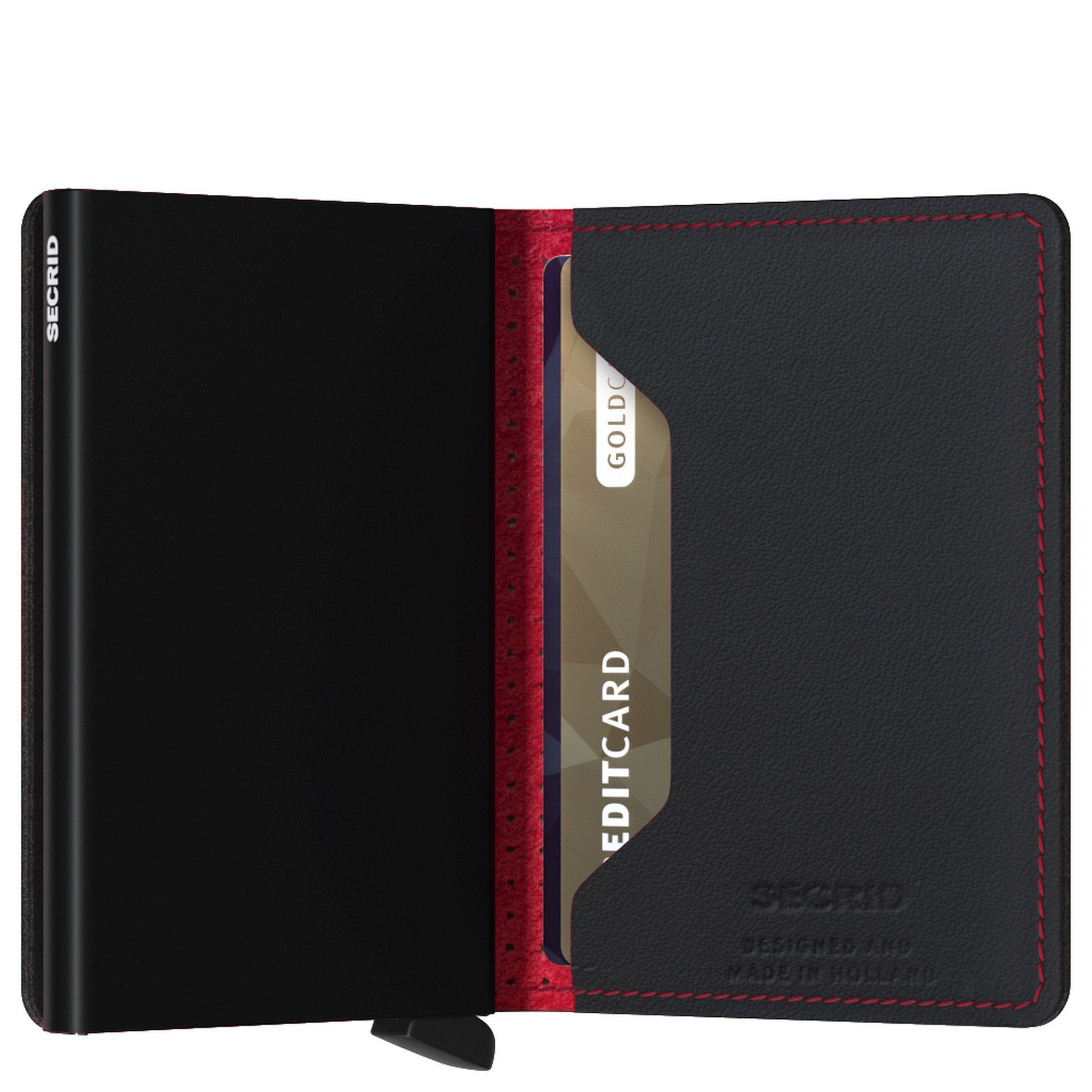RFID 6.8 Geldbörse SECRID black cm Geldbörse (1-tlg) - Perforated Slimwallet red