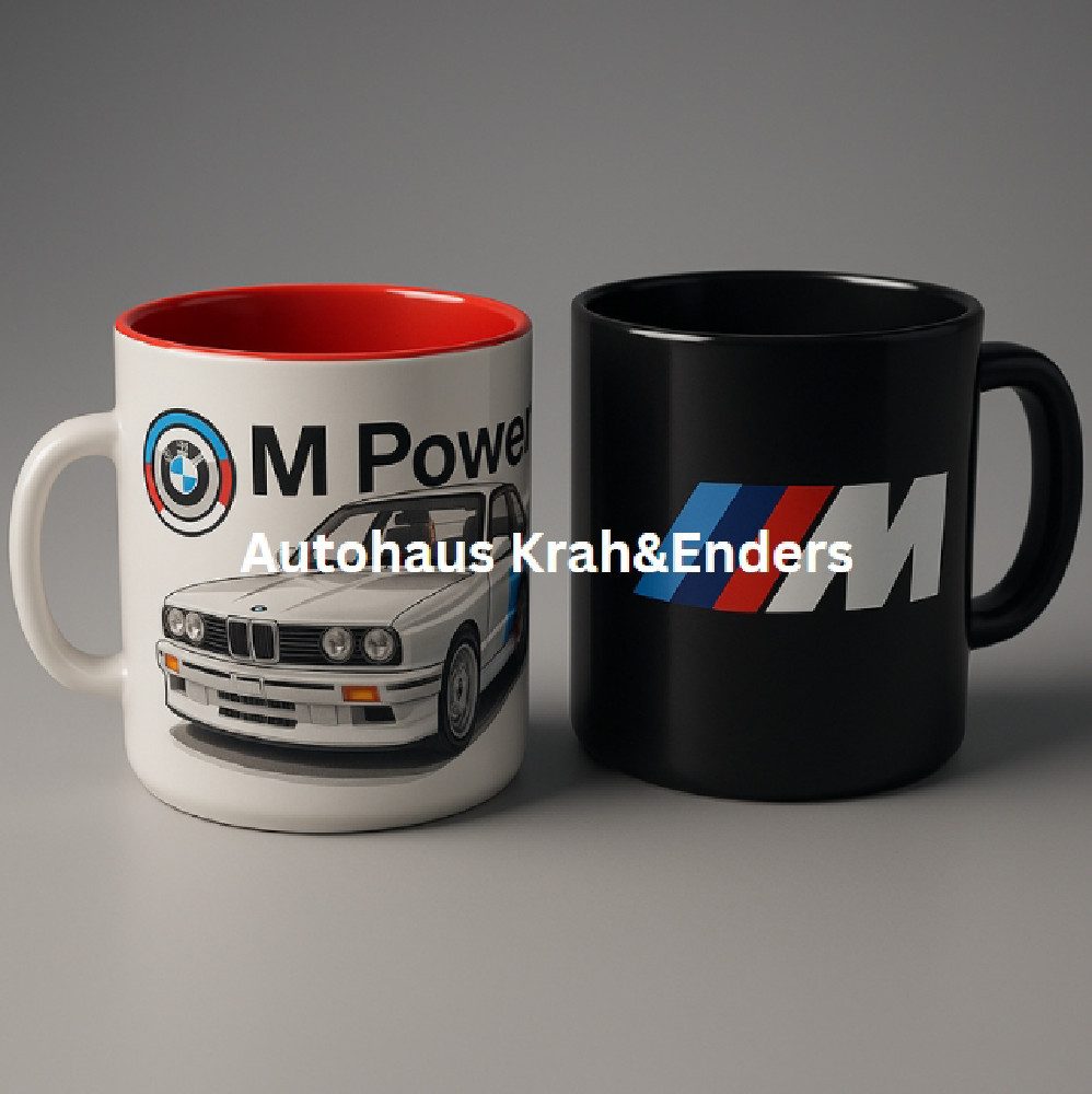 BMW Tasse 2x BMW M Logo Tasse Kaffebecher Kaffeetasse Doppelpack Becher, 1-tlg.