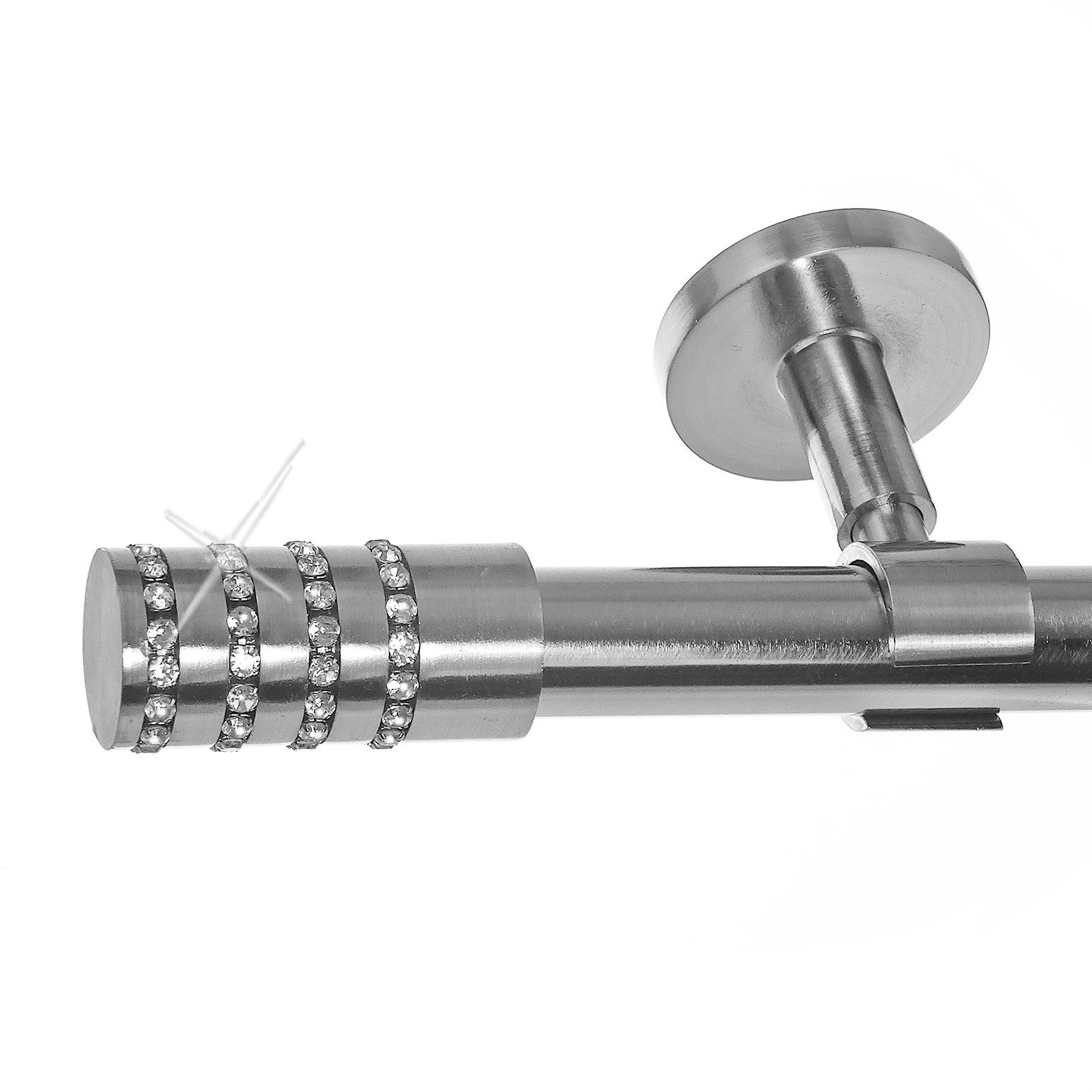 BASIT Gardinenstange Edelstahloptik 20mm mit Deckenträgern günstig online kaufen