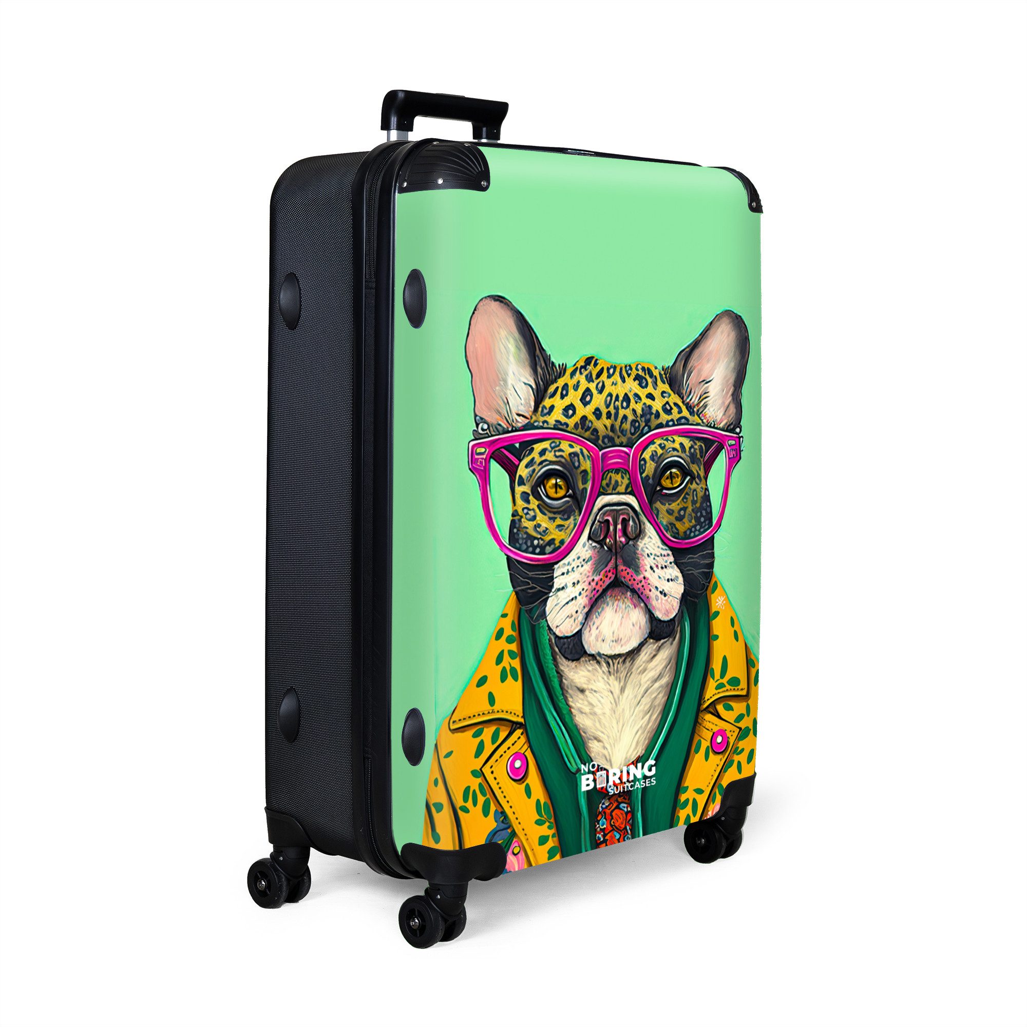 NoBoringSuitcases.com© Hartschalen-Trolley Hund - Hippie - günstig online kaufen