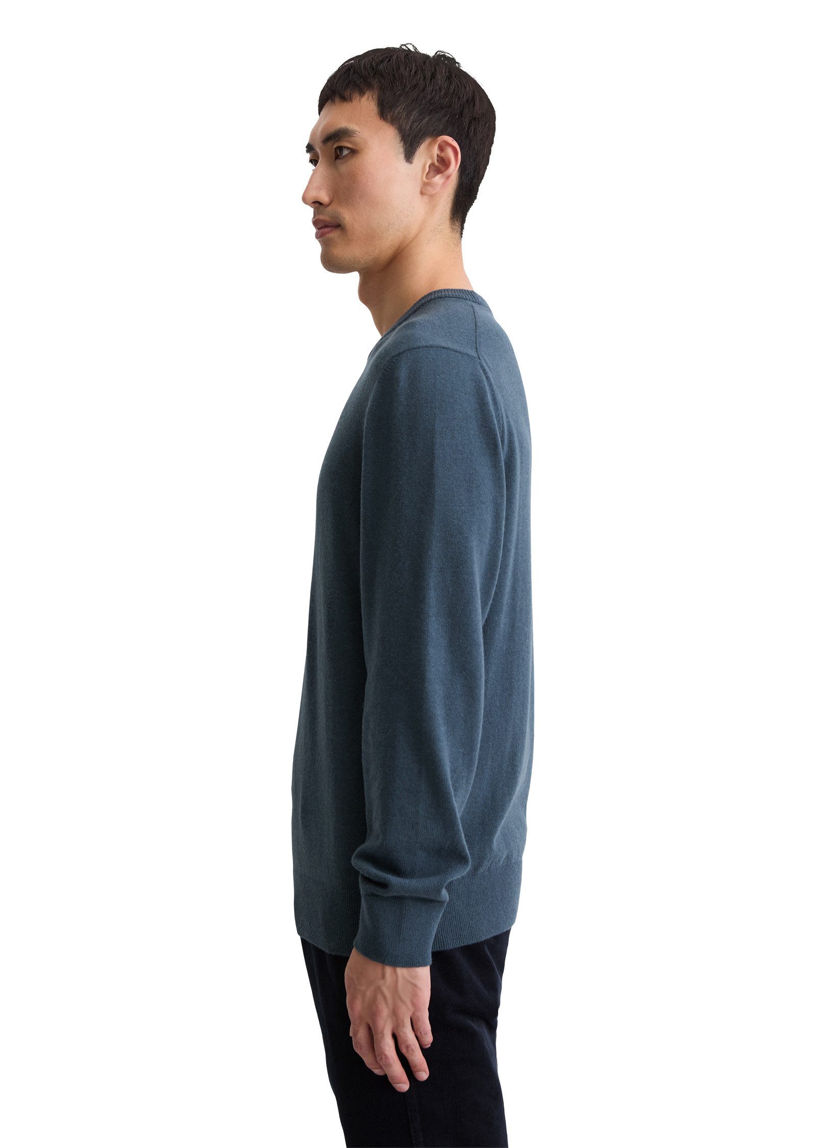 Marc O'Polo Rundhalspullover aus softem Bio-Bauwoll-Schurwoll-Mix günstig online kaufen