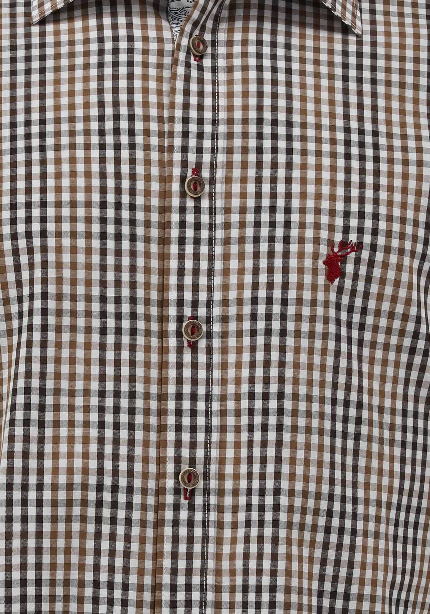 OS Trachten Trachtenhemd Arkaya Langarmhemd mit Stickerei auf der Brust