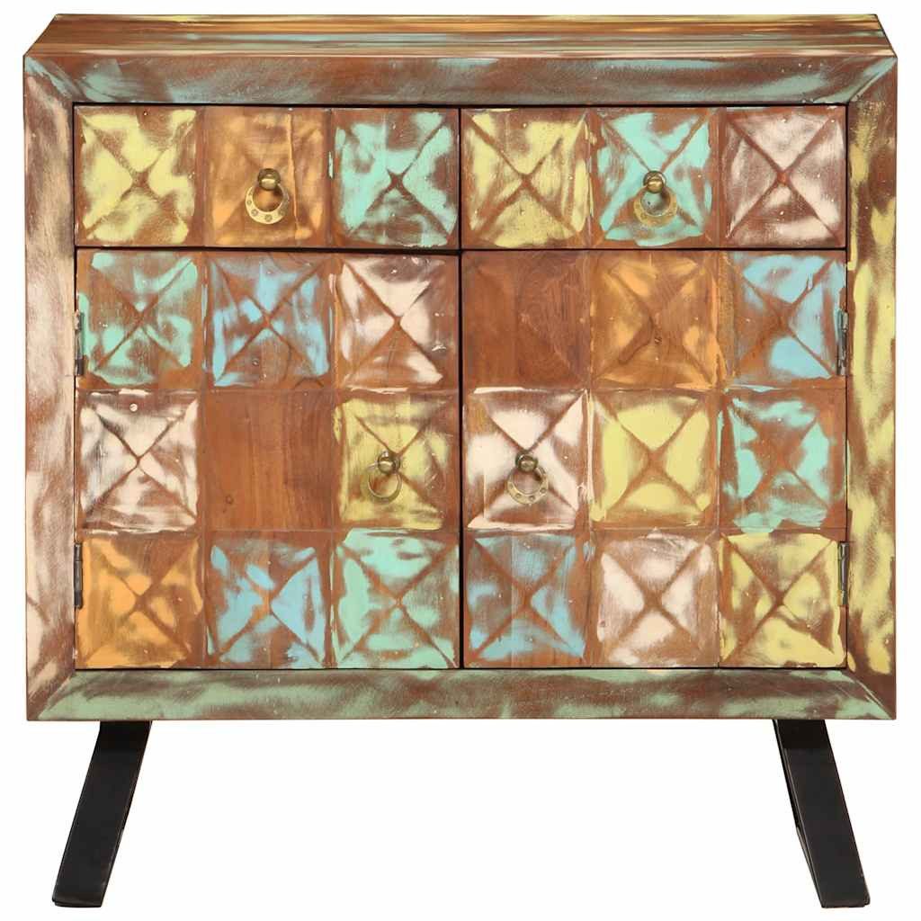 vidaXL Sideboard Schubladenschrank Mehrfarbig 70x35x70 cm Altholz Massiv (1 St)