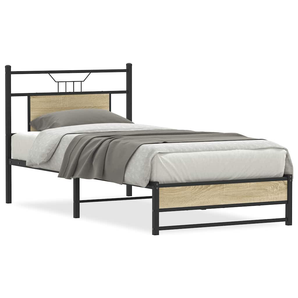 vidaXL Bett Bettgestell ohne Matratze Sonoma-Eiche günstig online kaufen