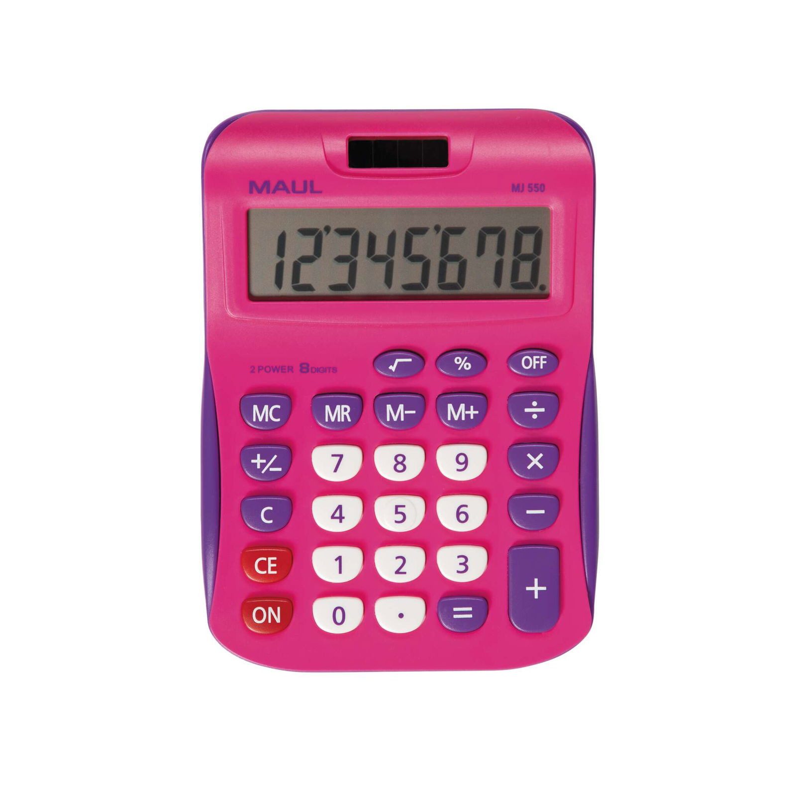 MAUL Taschenrechner MAUL Tischrechner MJ 550 Solar Batterie 1-zeilig, 8 Ziffern pink
