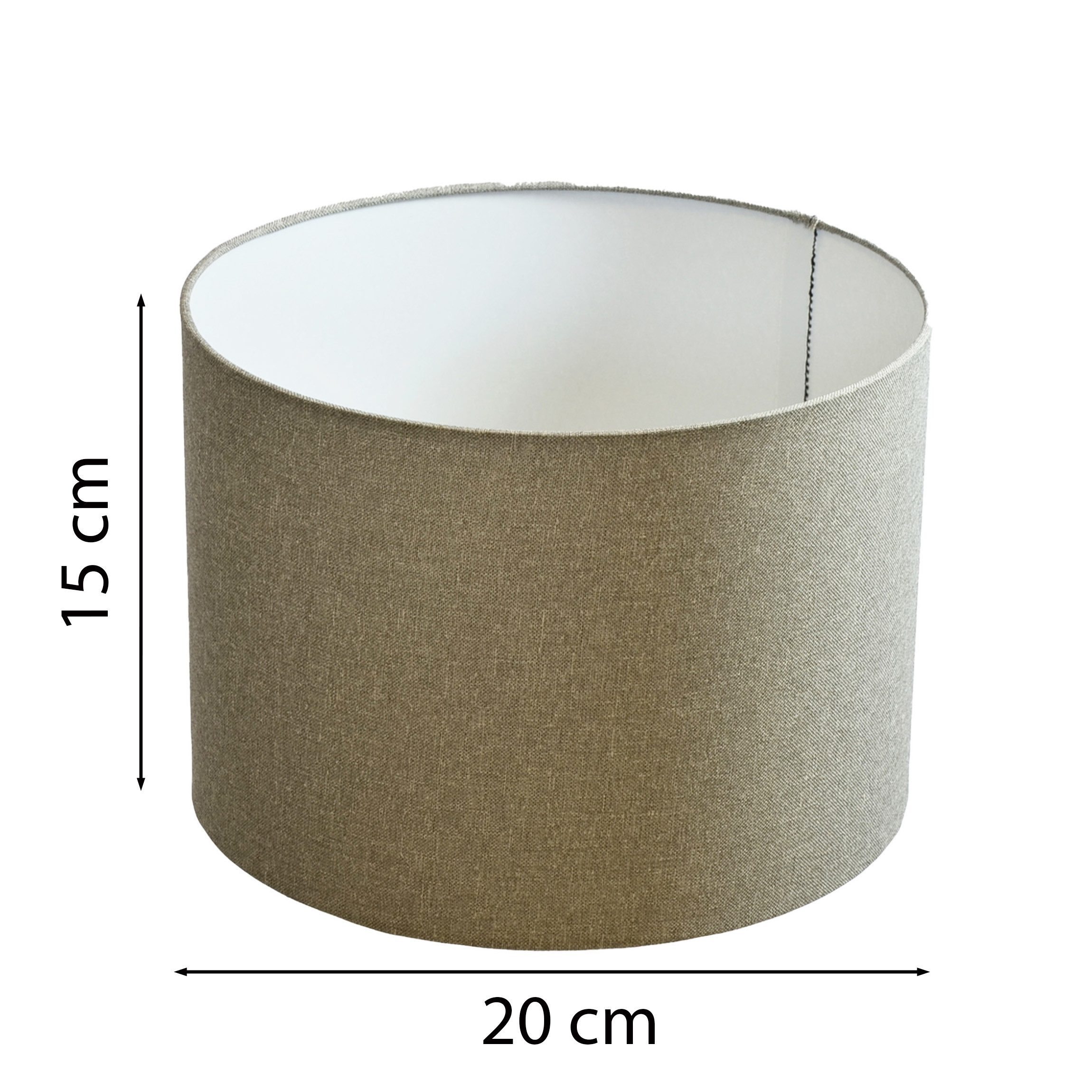 B&S Lampenschirm Lampenschirm Ø 20 x 15 cm leinen Zylinderförmig günstig online kaufen