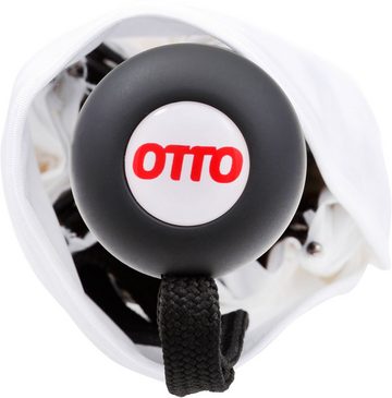 EuroSCHIRM® Taschenregenschirm Otto, weiß, mit rotem Schriftzug; Automatik