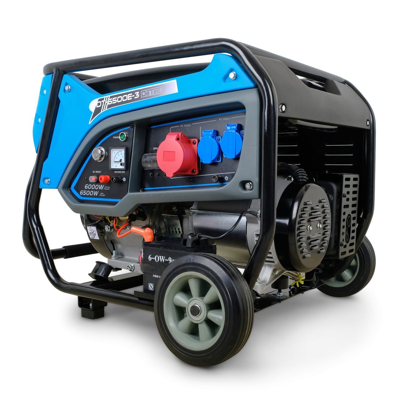 DeTec DT-6500E-3 3-phase emergency power generator, 6500W 400V three-phase + 2x 230V, with electric start, quiet 93 dB(A)