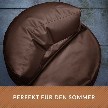 Green Bean Sitzsack / Sofa mit EPS-Perlen Füllung aus Kunstleder (Indoor & Outdoor, abwaschbarer Bezug, hoher Sitzkomfort, Sitzlounge), Couch / Lounge im Sitzsack-Design 90 x 45 cm mit Rückenlehne