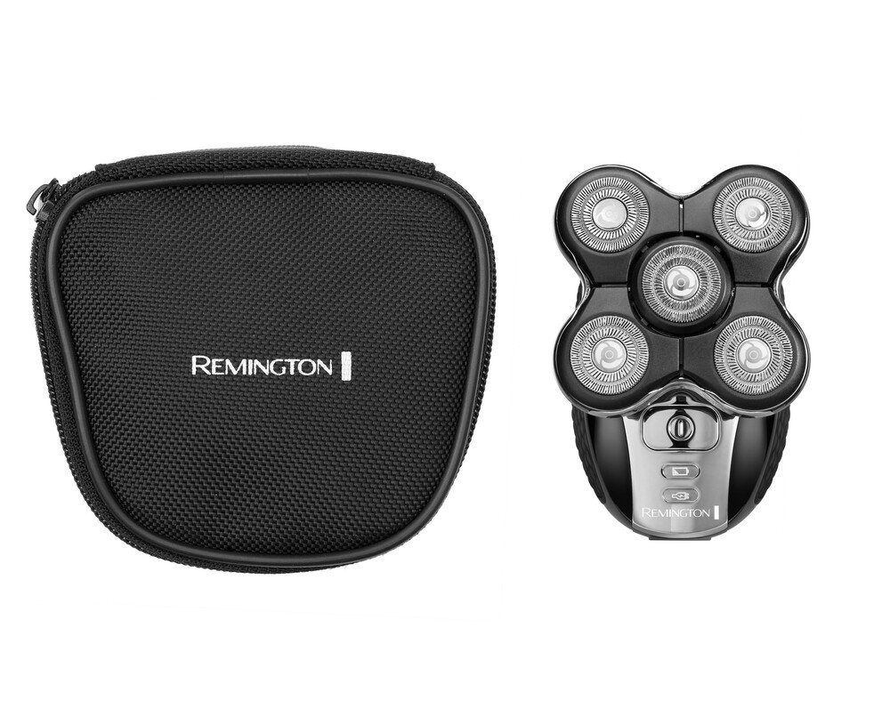 Remington Glatzen-Rasierer XR1500 RX5 Ultimate Series, mit Premium Aufbewahrungstasche, 5 Scherköpfe, wasserdicht, wasserfest, glatt, Dual-Track, 0,2 mm