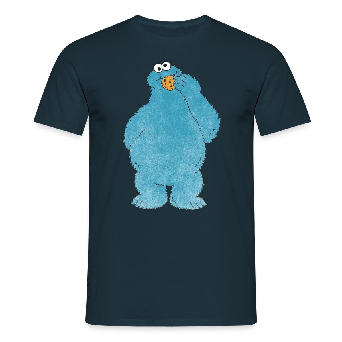Spreadshirt T-Shirt Sesamstraße Krümelmonster Naschen Männer T-Shirt (1-tlg)