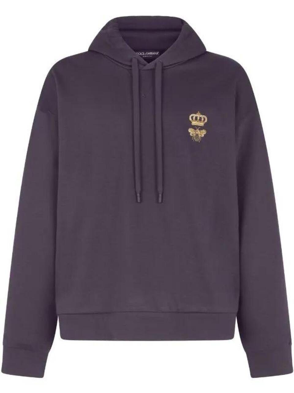 DOLCE & GABBANA Hoodie mit Bienenstickerei und Krone mit Kapuze