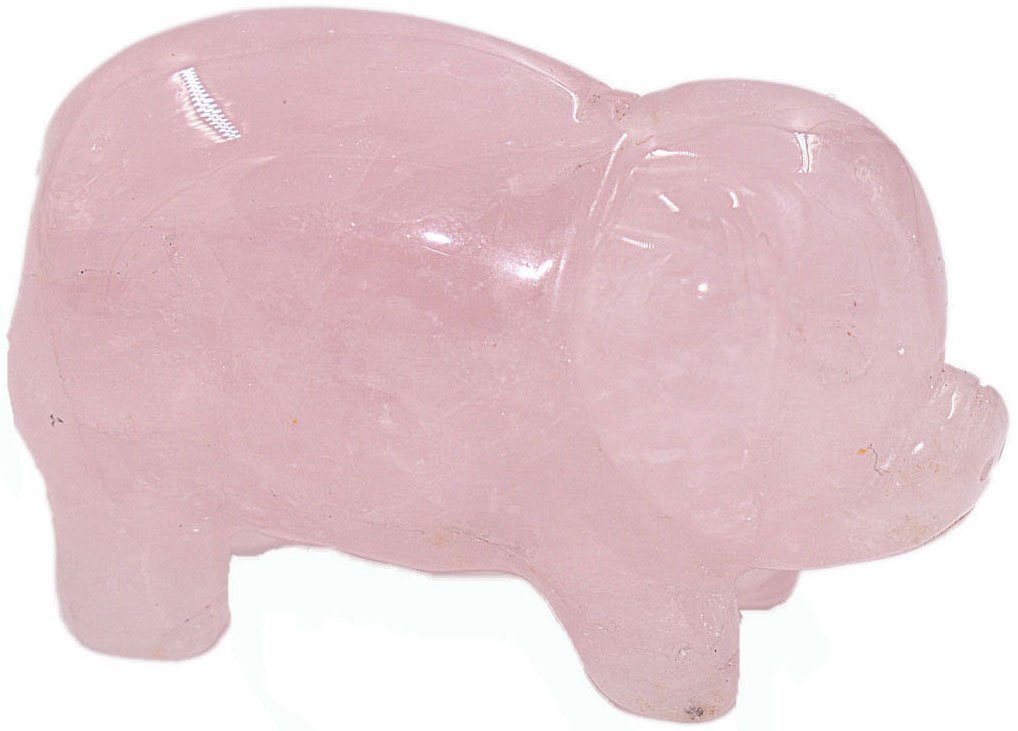 Farbstein St), Schmuck ein Handarbeit Firetti Anlass liebevolle Geschenk Quarz zu Perfekt Schwein Edelstein (1 Durch Dekofigur jeder jedem Weihnachten!, Geburtstag, die Stein Unikat - ist Tierfigur