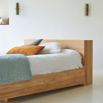 Tikamoon Massivholzbett Flat Bett aus massivem Teakholz 160x200 cm